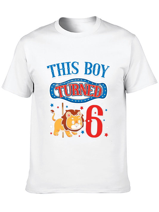 Boys 6th Birthday Lion T-Shirt
