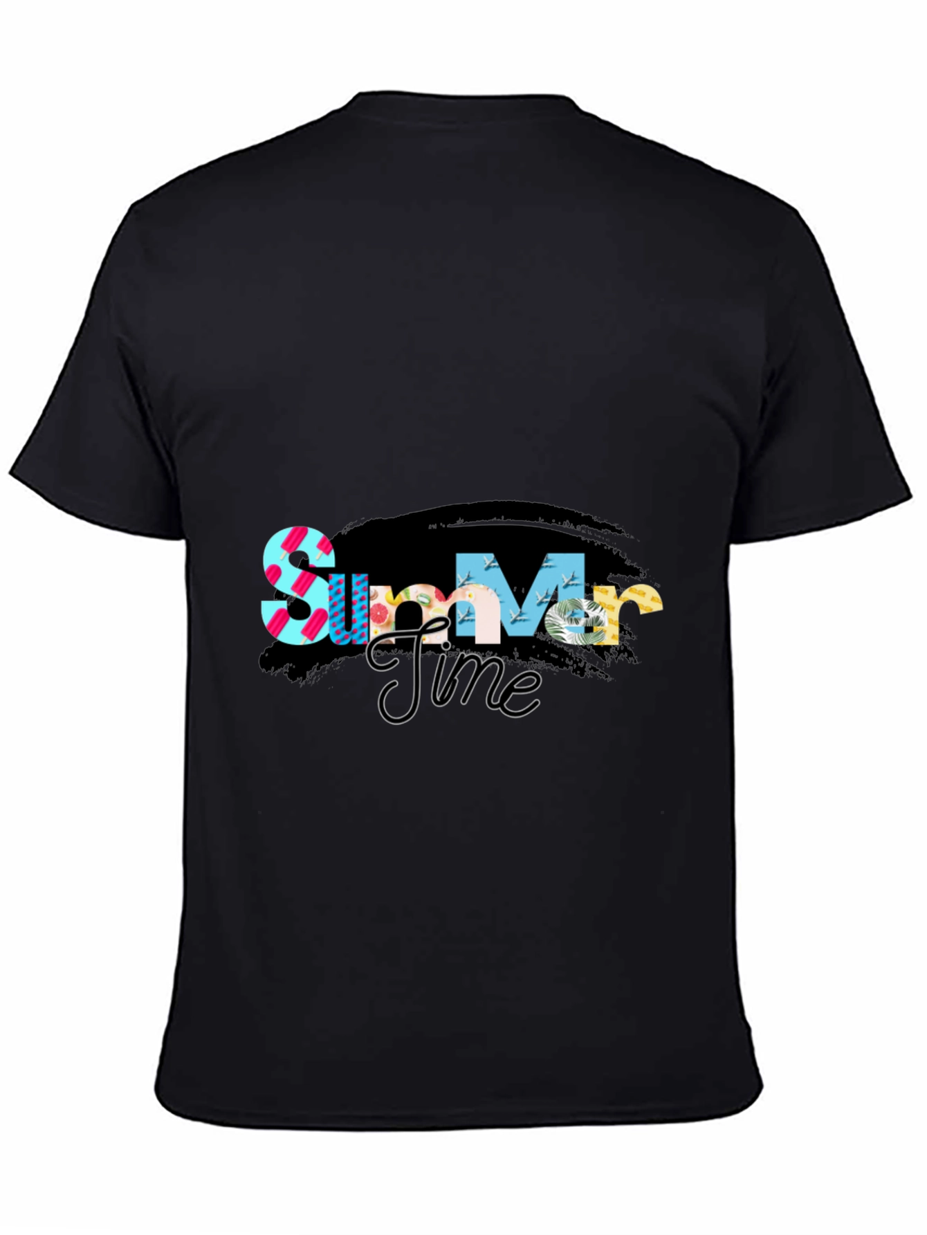 Summer Time Graphic Tee - Stylish Black T-Shirt
