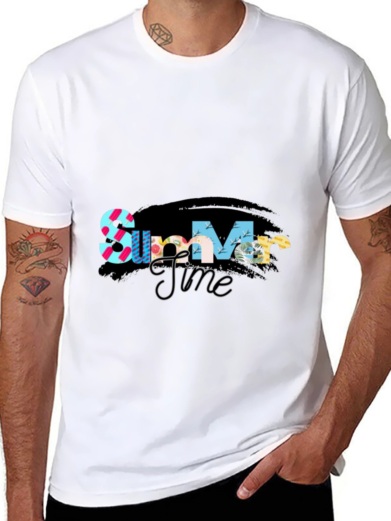 Summer Time Graphic Tee - Stylish Black T-Shirt