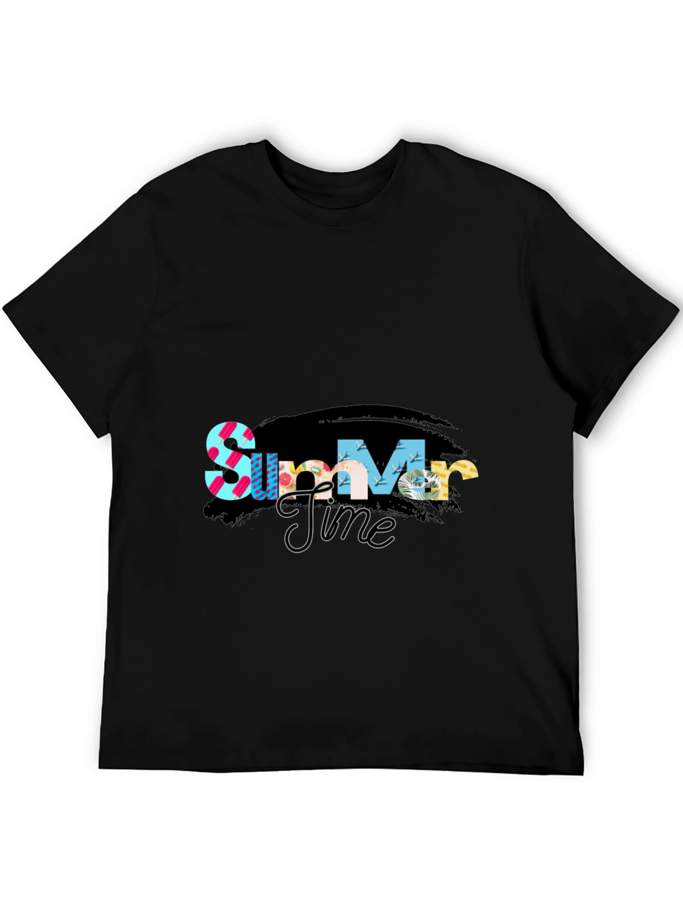 Summer Time Graphic Tee - Stylish Black T-Shirt