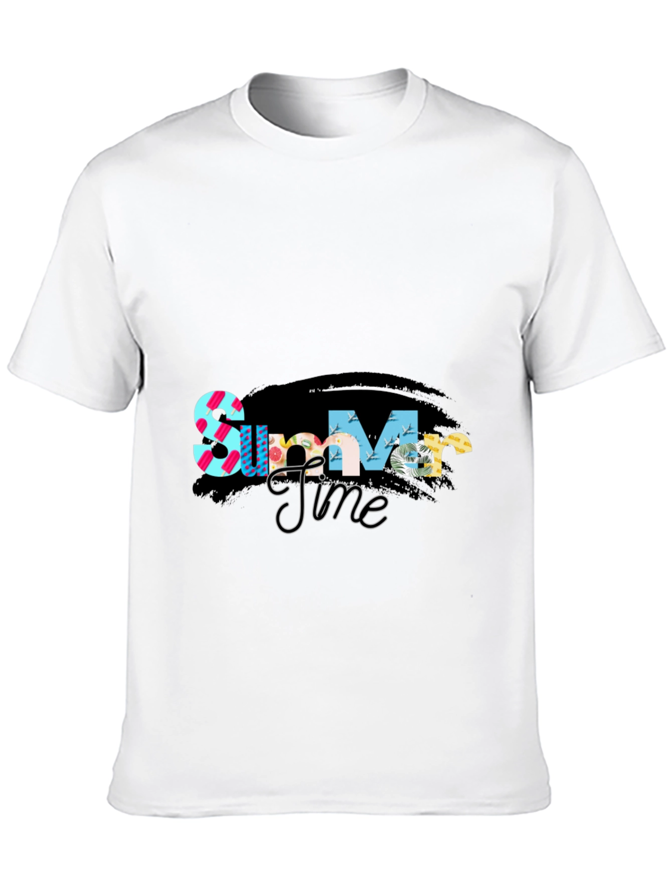 Summer Time Graphic Tee - Stylish Black T-Shirt