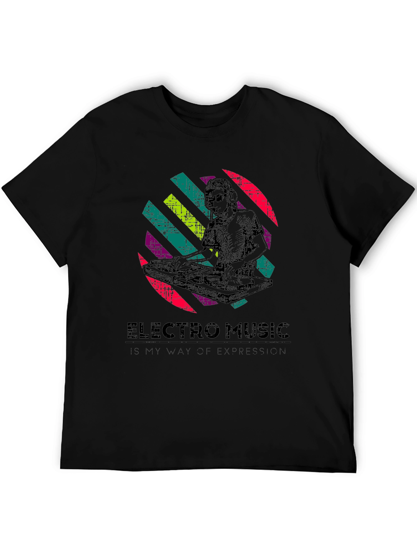 Electro Music DJ Graphic T-Shirt - Black