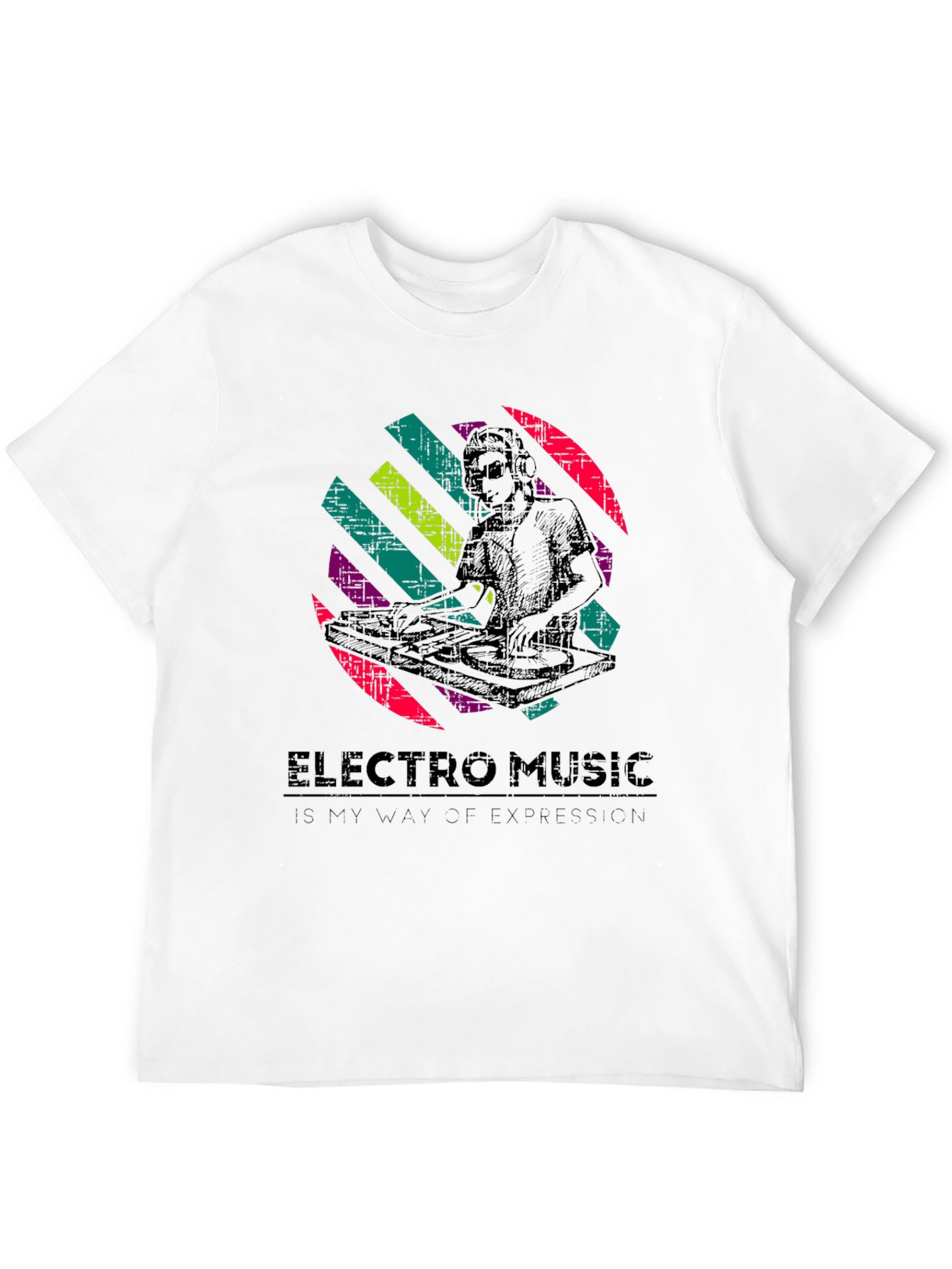Electro Music DJ Graphic T-Shirt - Black