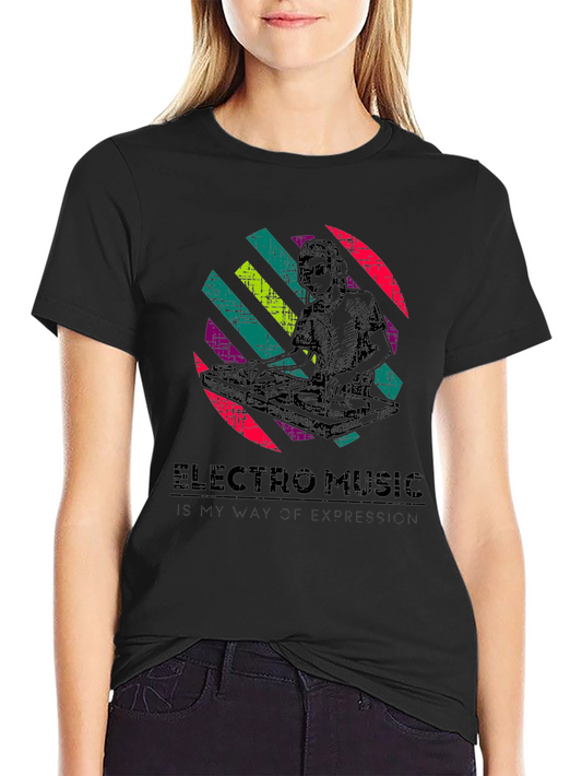 Electro Music DJ Graphic T-Shirt - Black