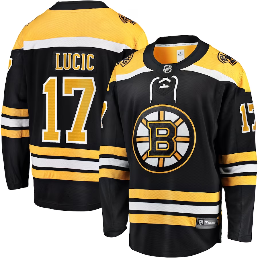 Men's Boston Bruins Milan Lucic #17 Black Replica Player Jerseys