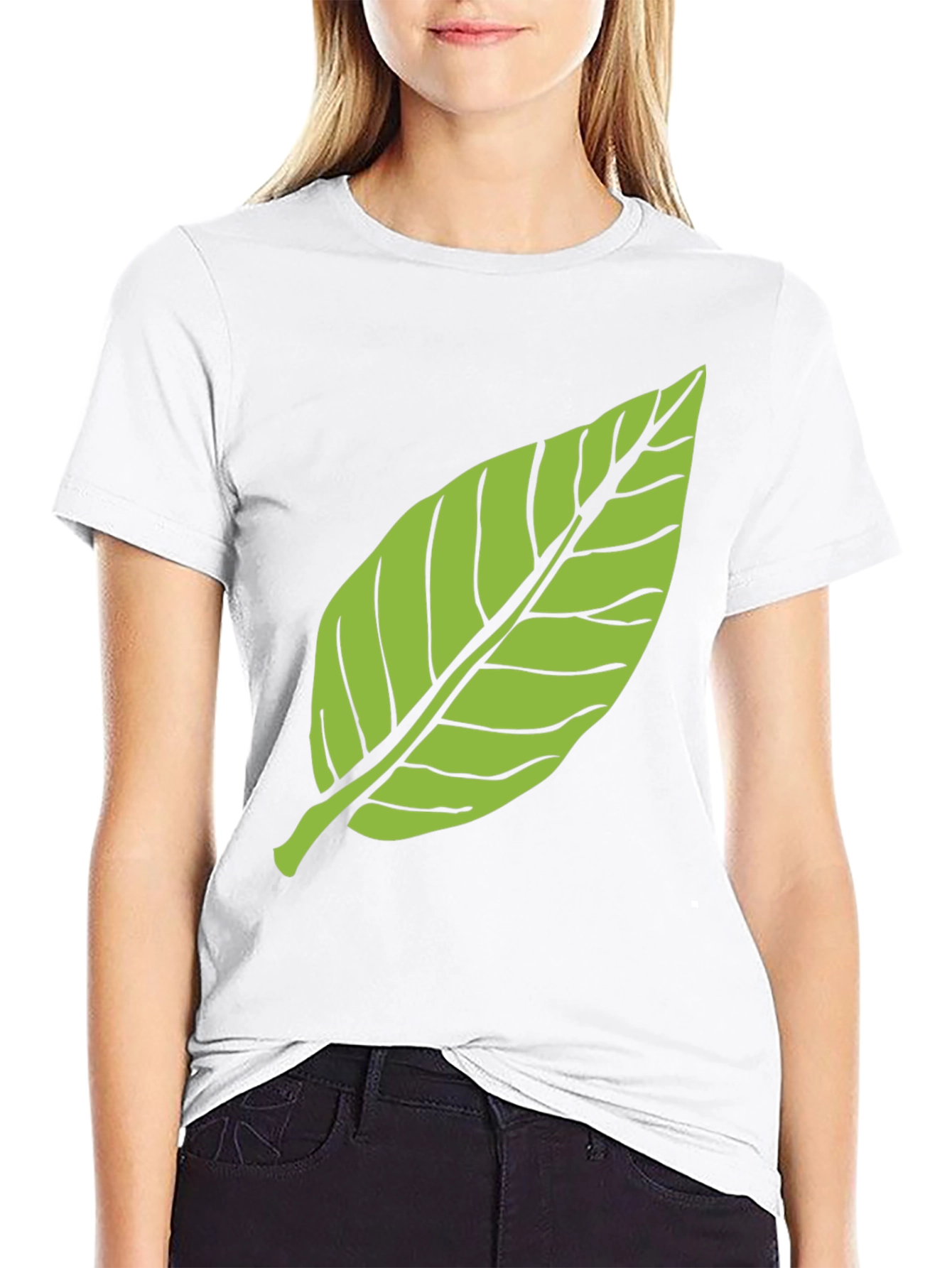 Green Leaf Graphic Tee - Nature Inspired Style