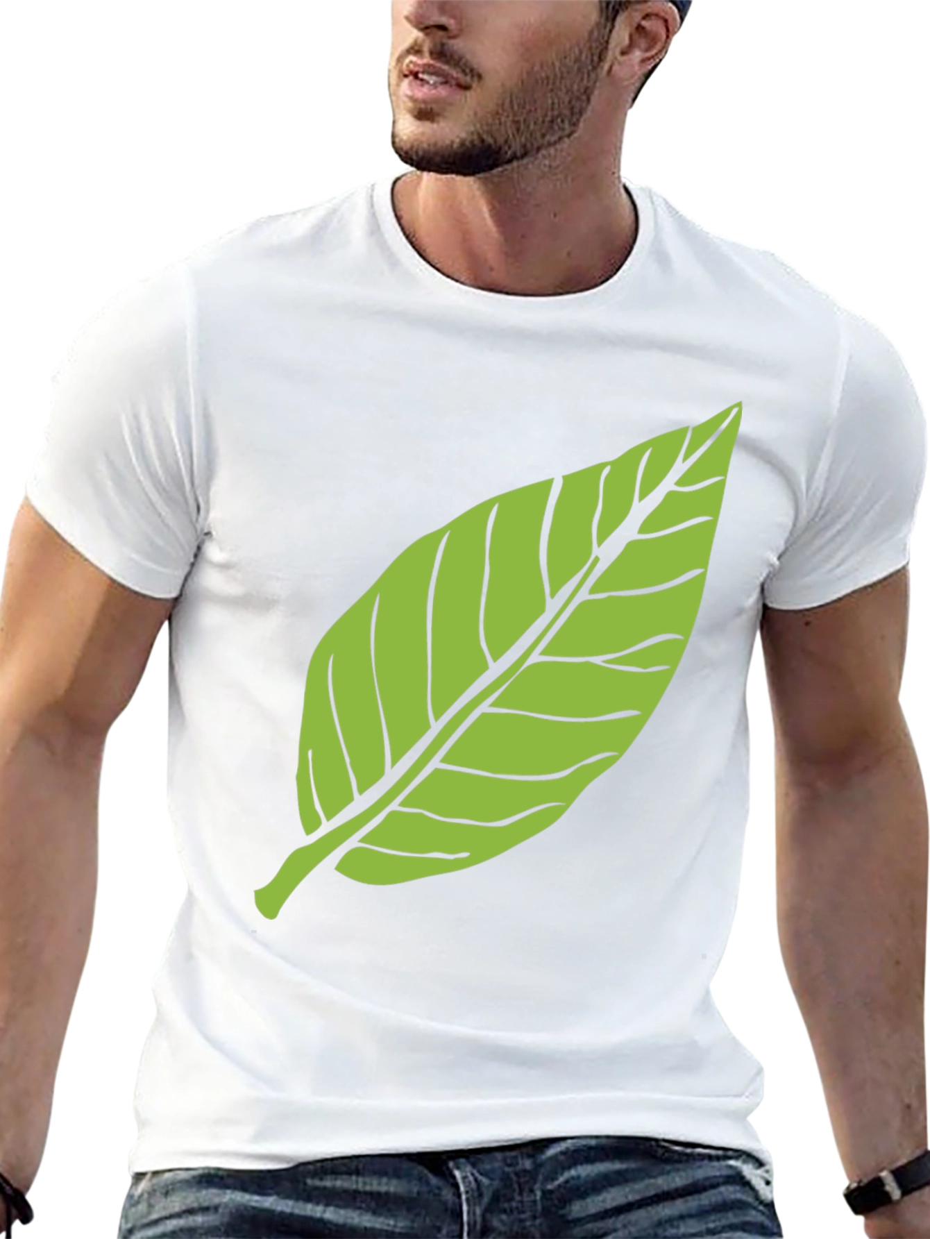 Green Leaf Graphic Tee - Nature Inspired Style