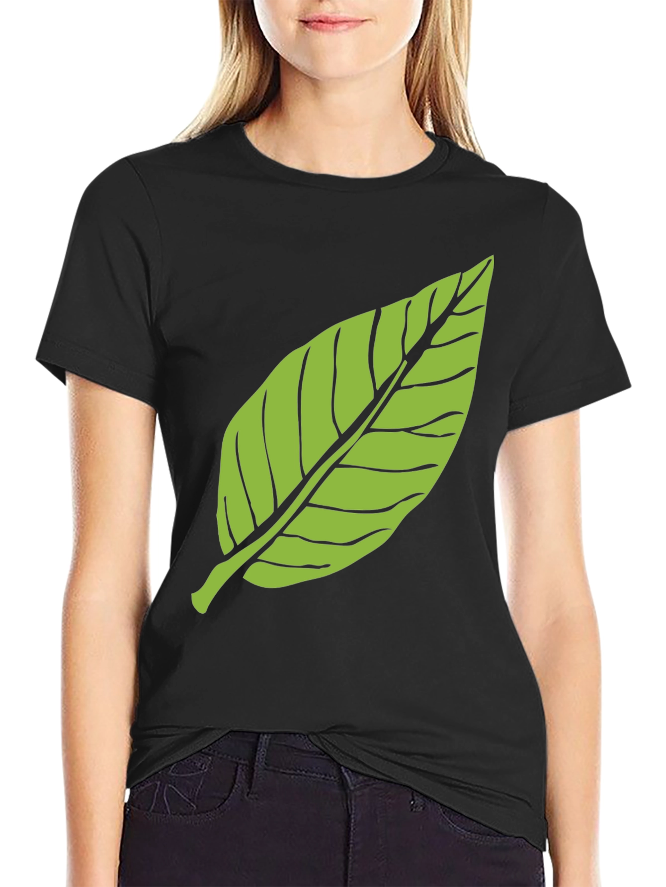 Green Leaf Graphic Tee - Nature Inspired Style
