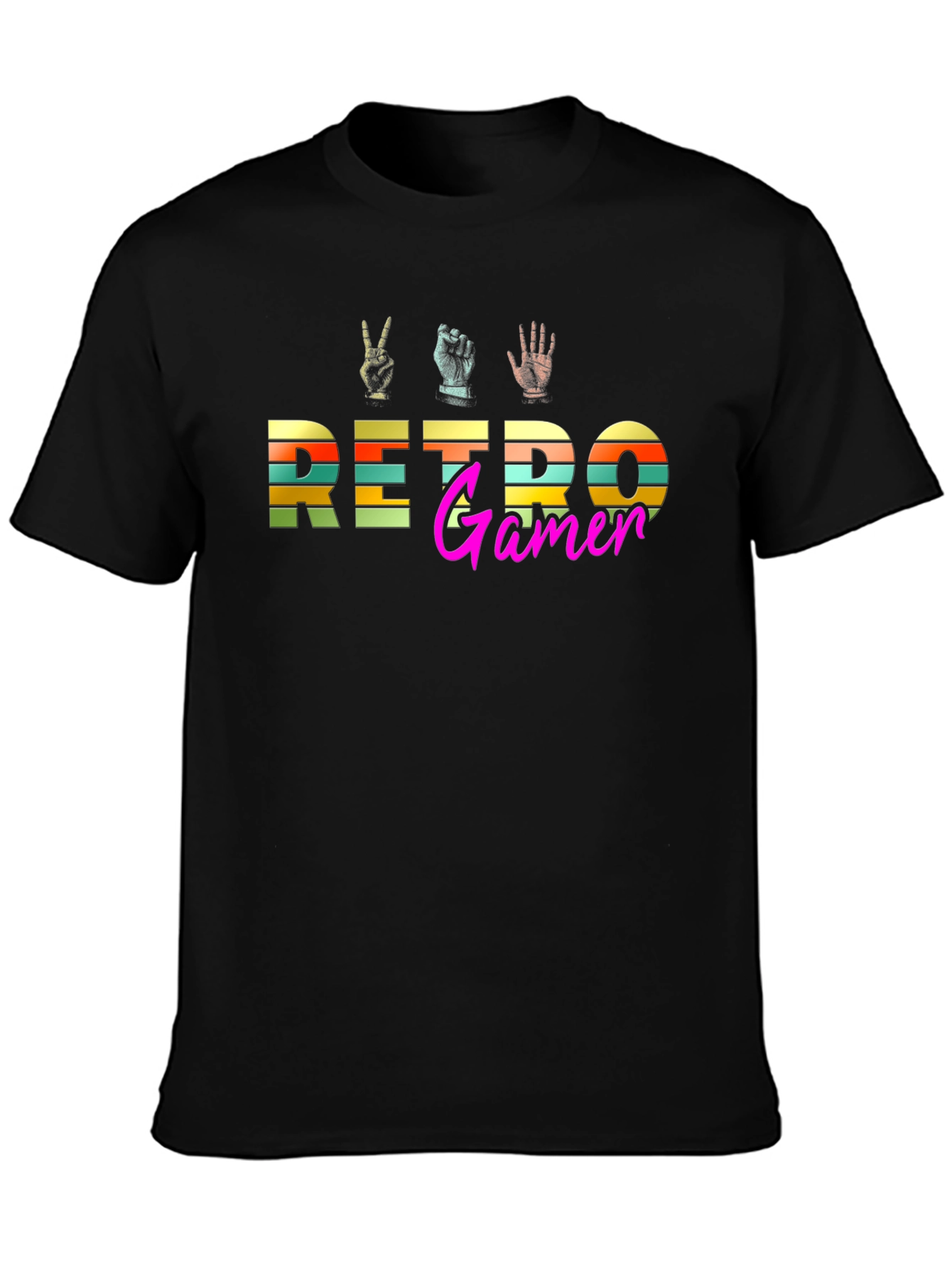 Retro Gamer Graphic T-Shirt - Black