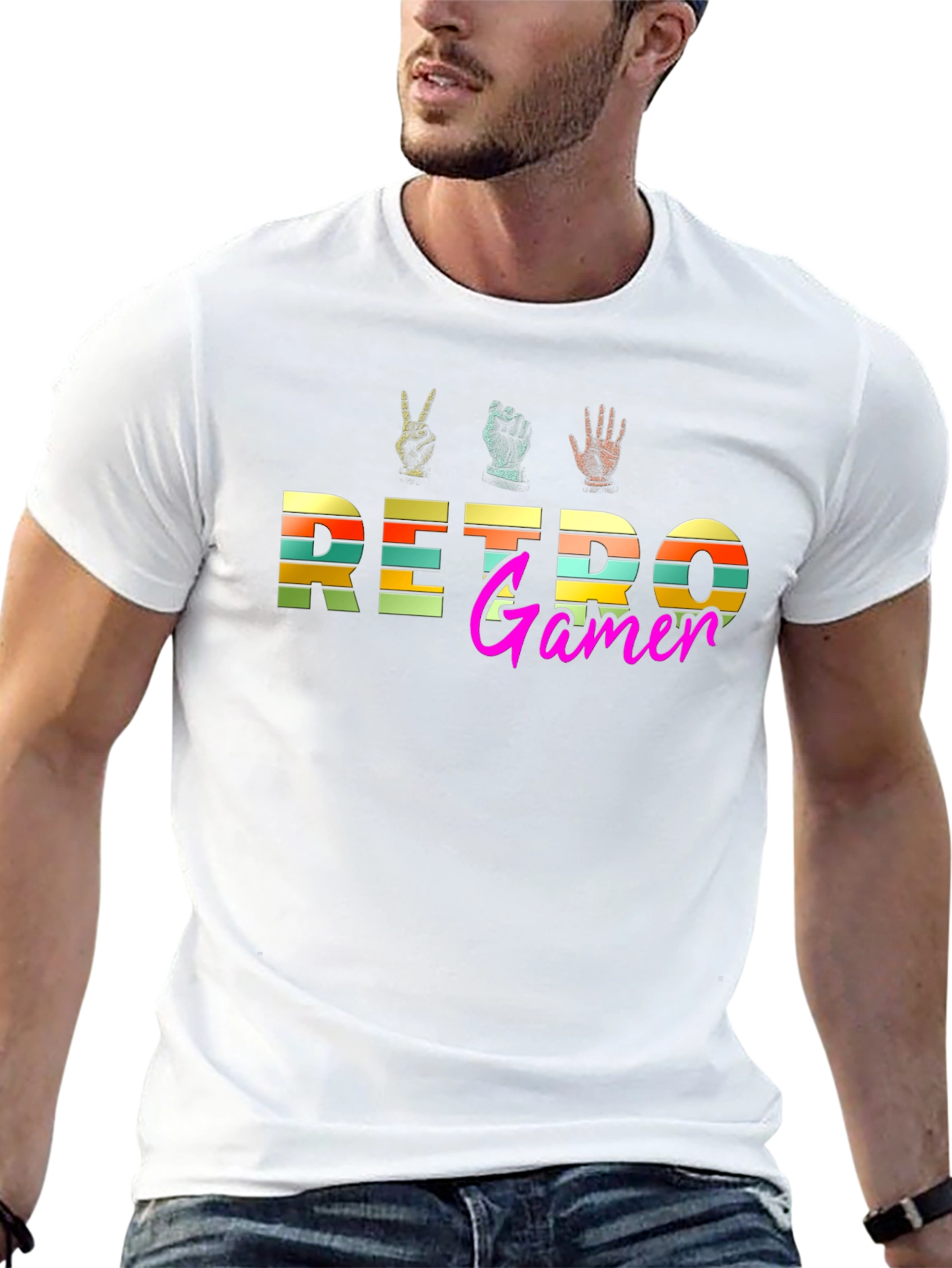 Retro Gamer Graphic T-Shirt - Black