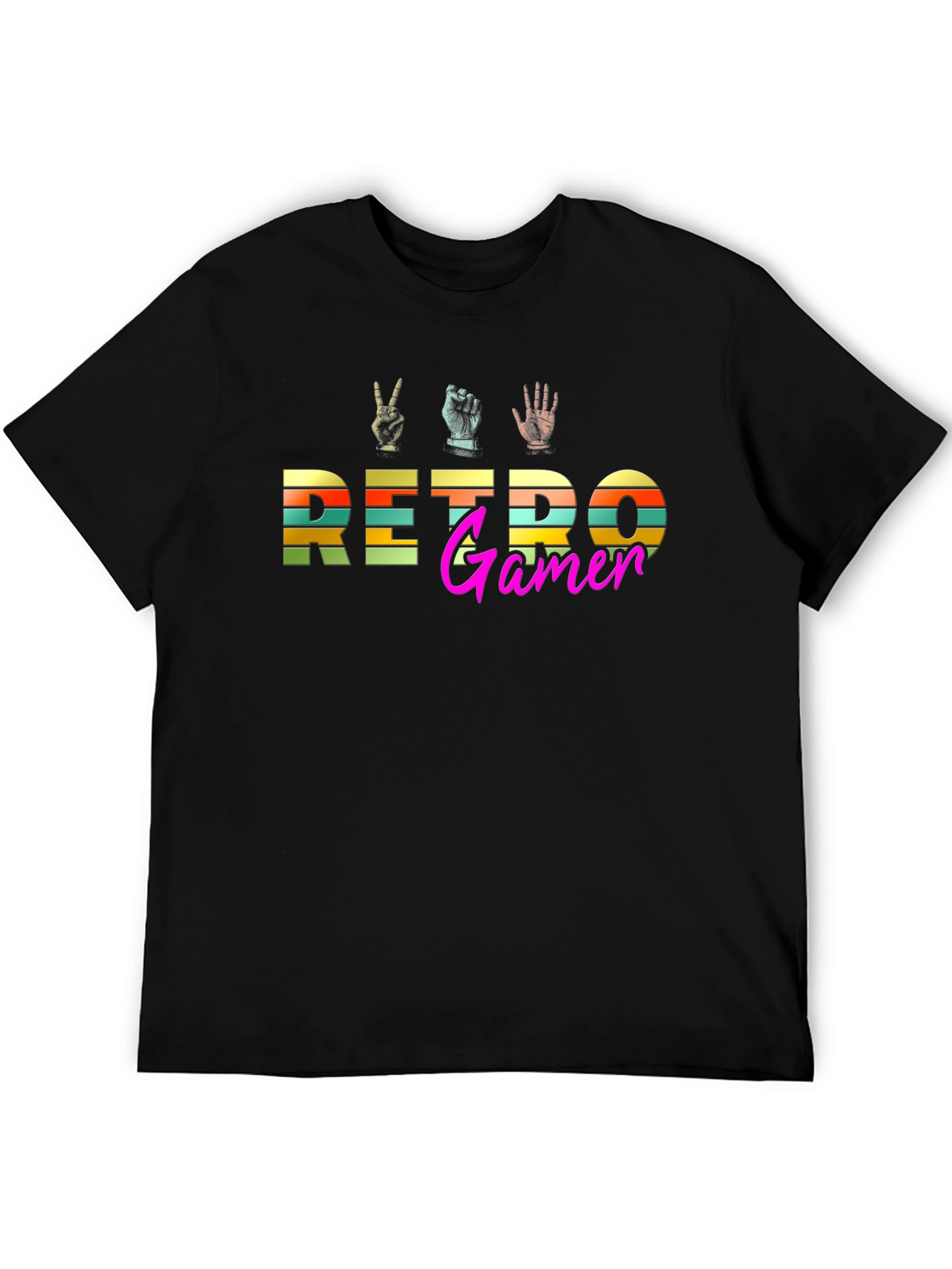 Retro Gamer Graphic T-Shirt - Black