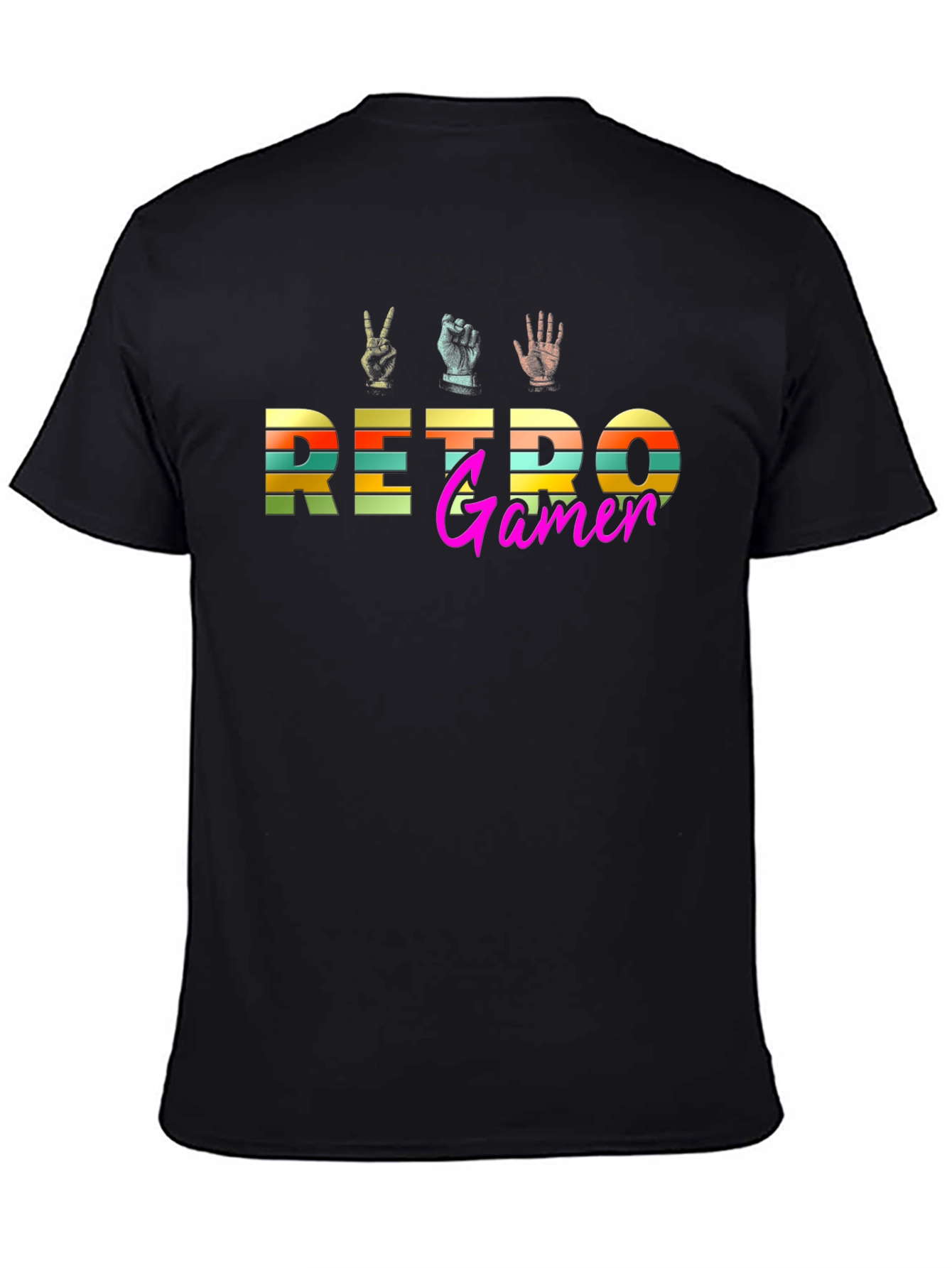 Retro Gamer Graphic T-Shirt - Black