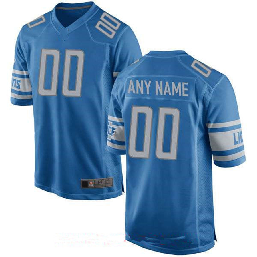 Custom1 Detroit Lions Blue Team Color Game Jerseys Stitched American Football Jerseys