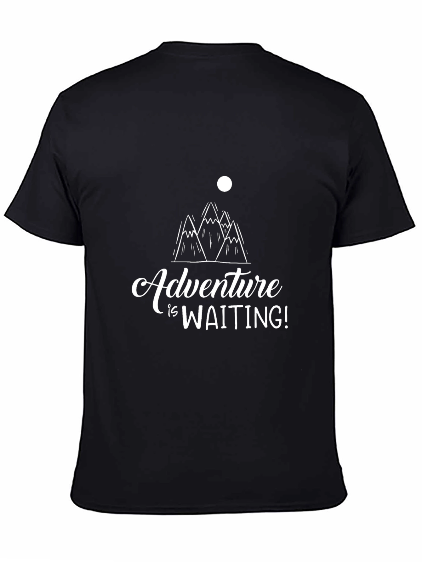 Adventure Awaits Graphic Tee - Black Cotton T-Shirt