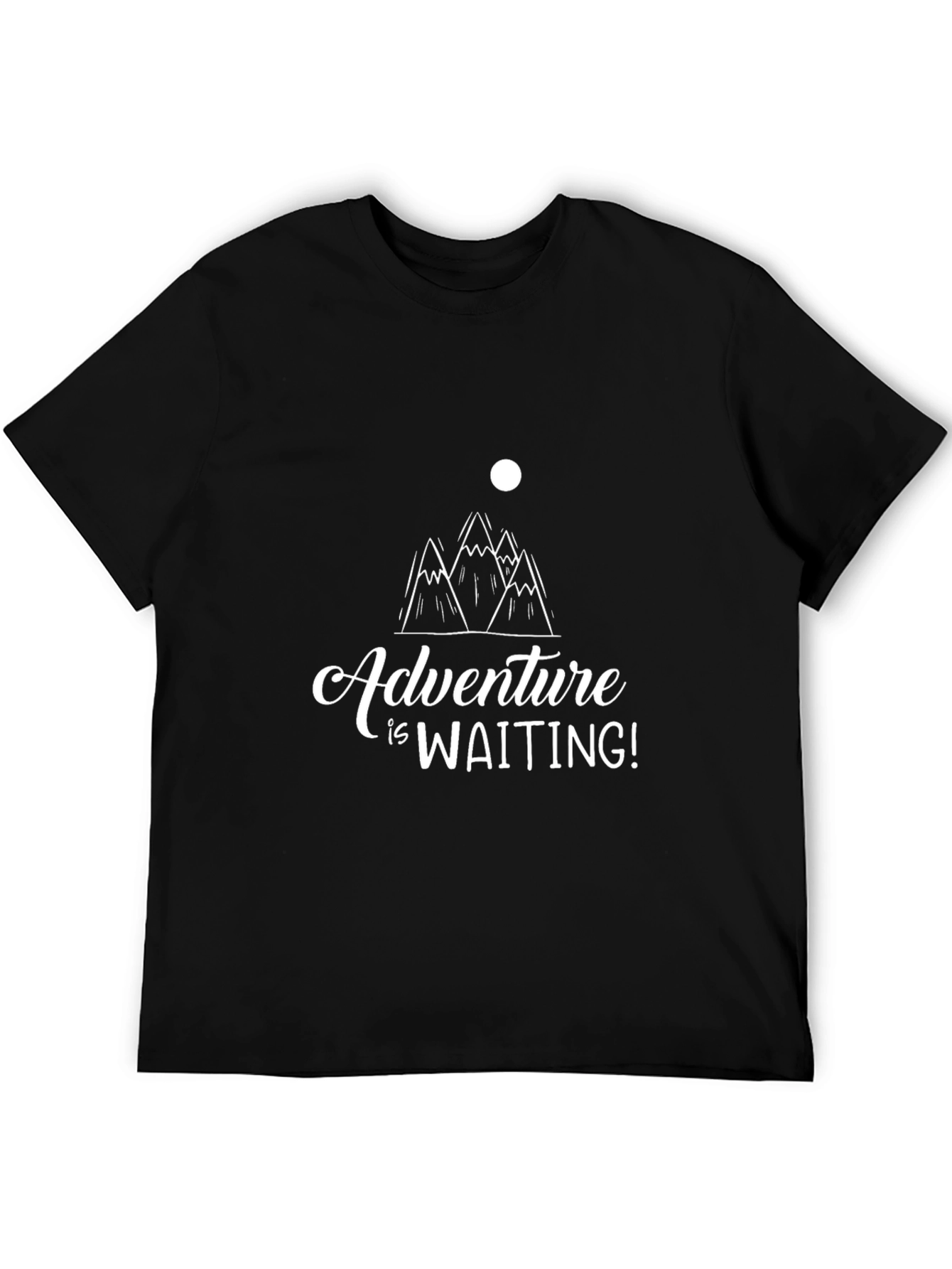 Adventure Awaits Graphic Tee - Black Cotton T-Shirt