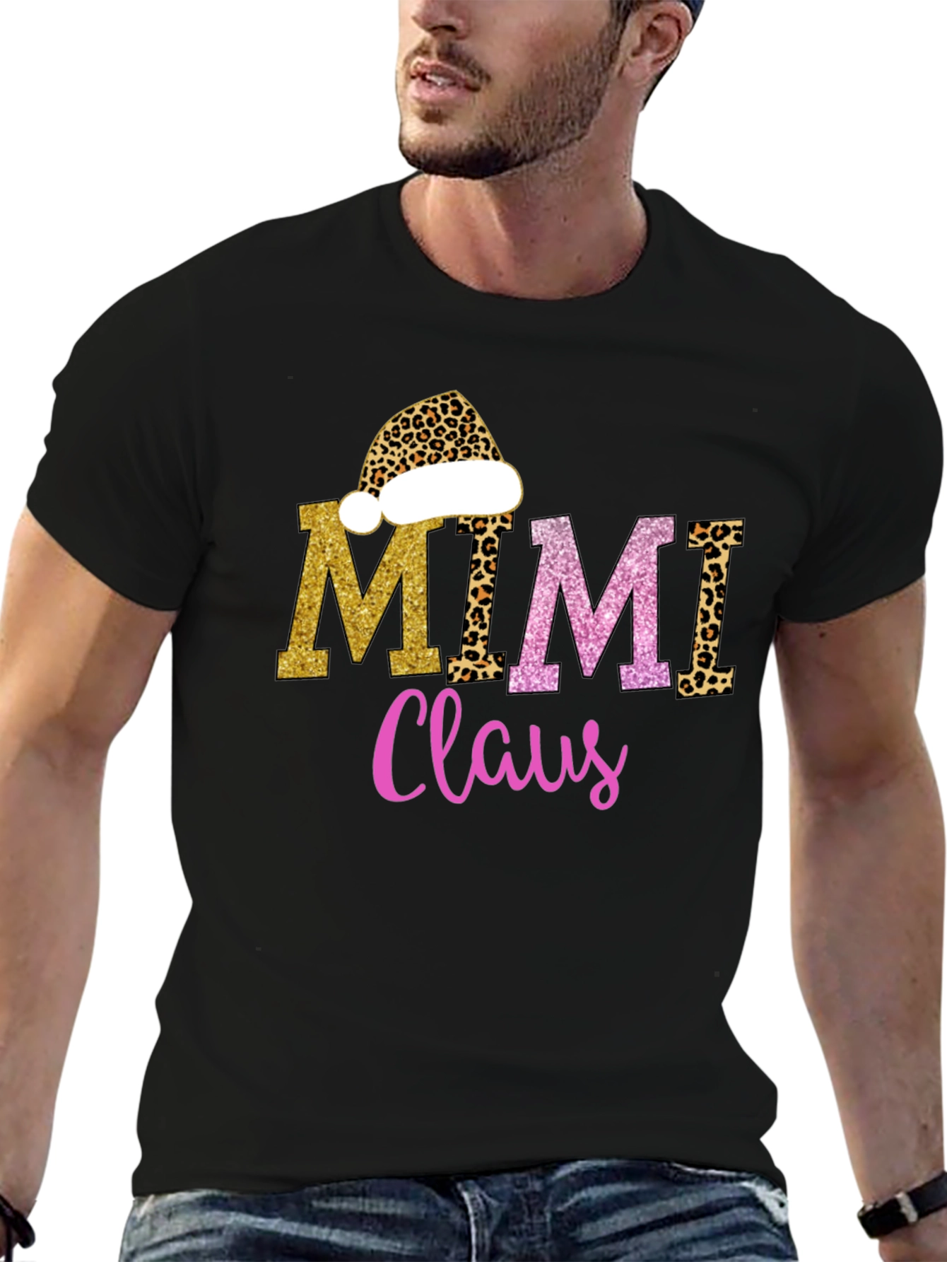 Mimi Claus T-Shirt - Leopard Print Holiday Tee
