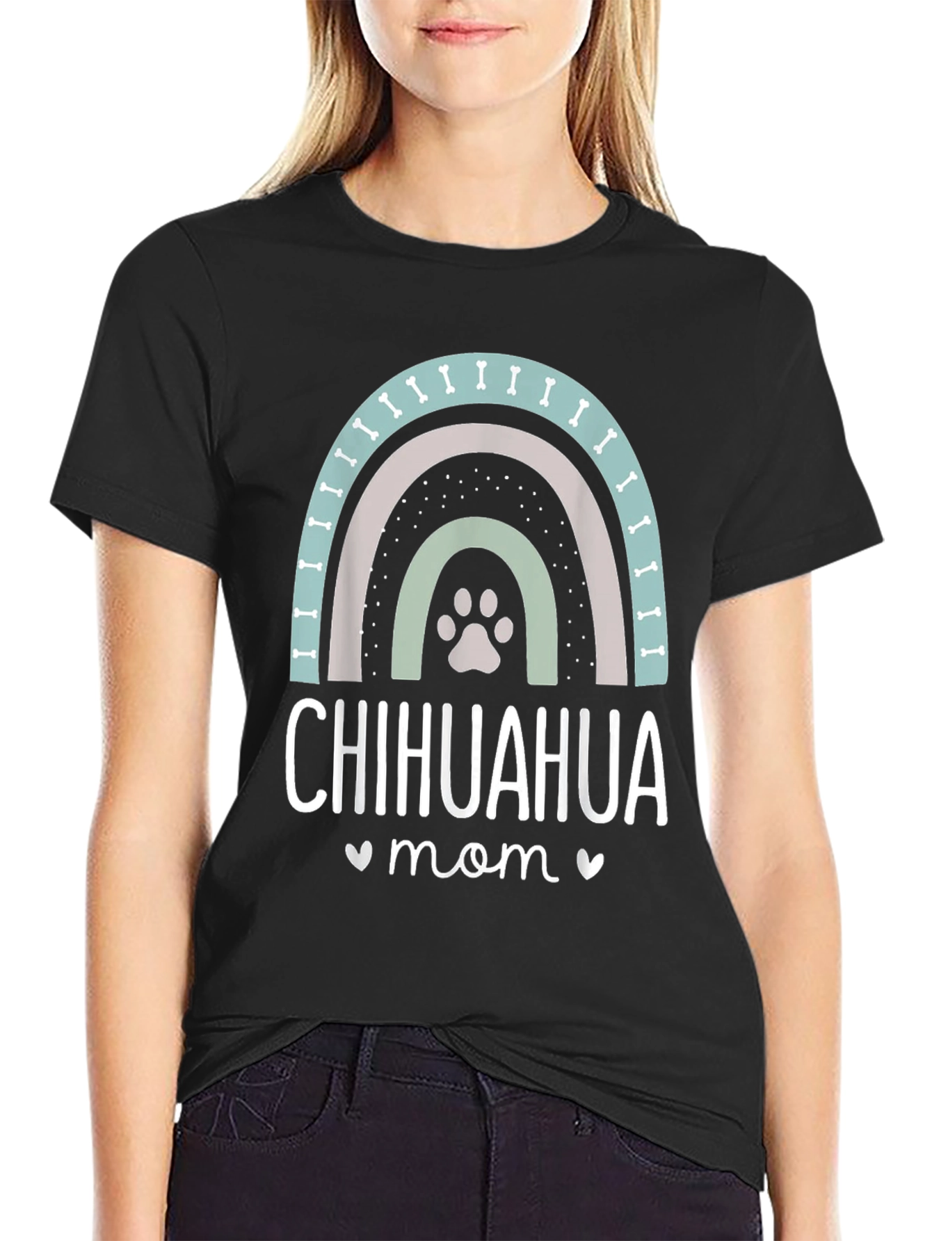 Chihuahua Mom T-Shirt - Dog Lover Rainbow Design