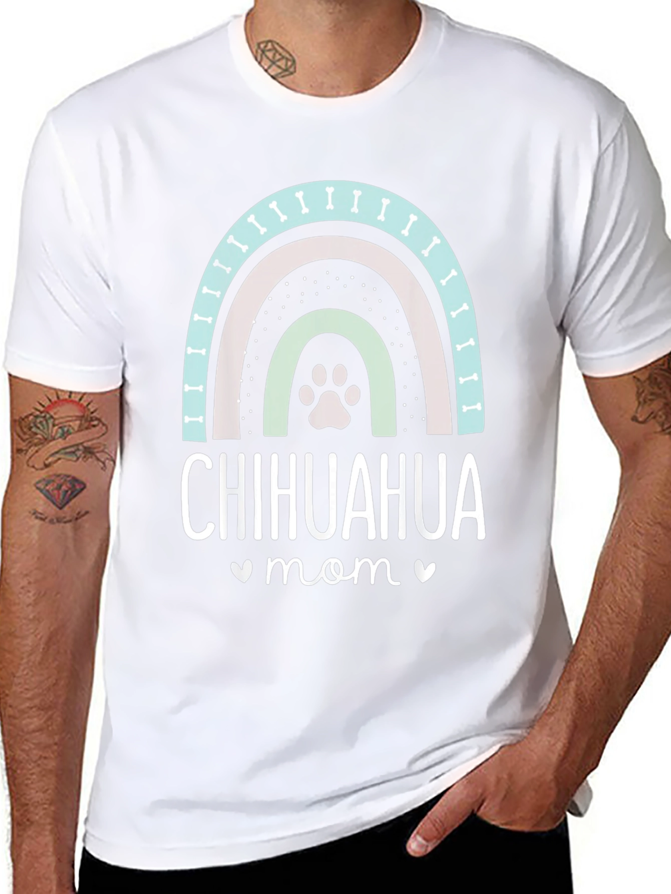 Chihuahua Mom T-Shirt - Dog Lover Rainbow Design