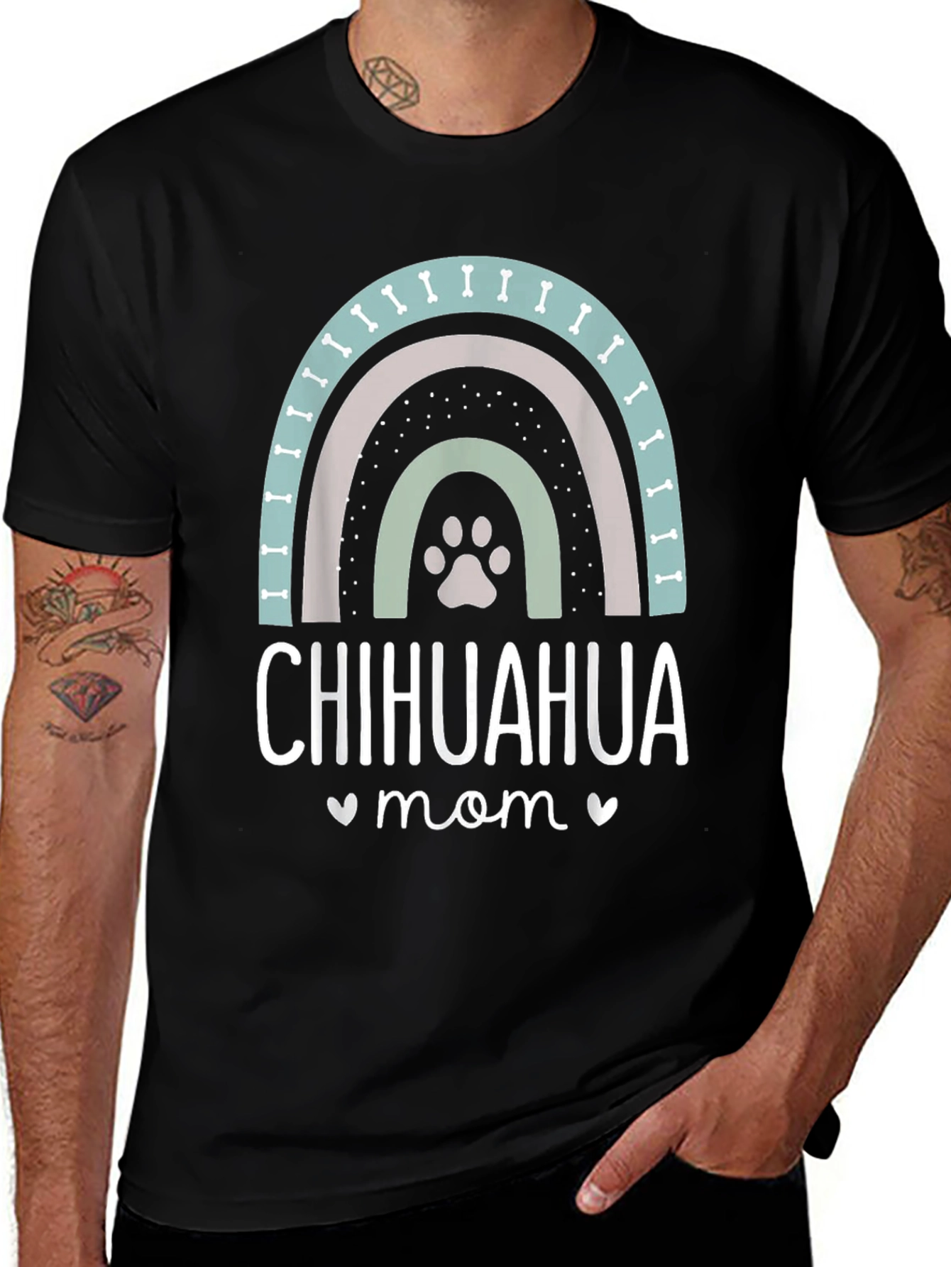 Chihuahua Mom T-Shirt - Dog Lover Rainbow Design