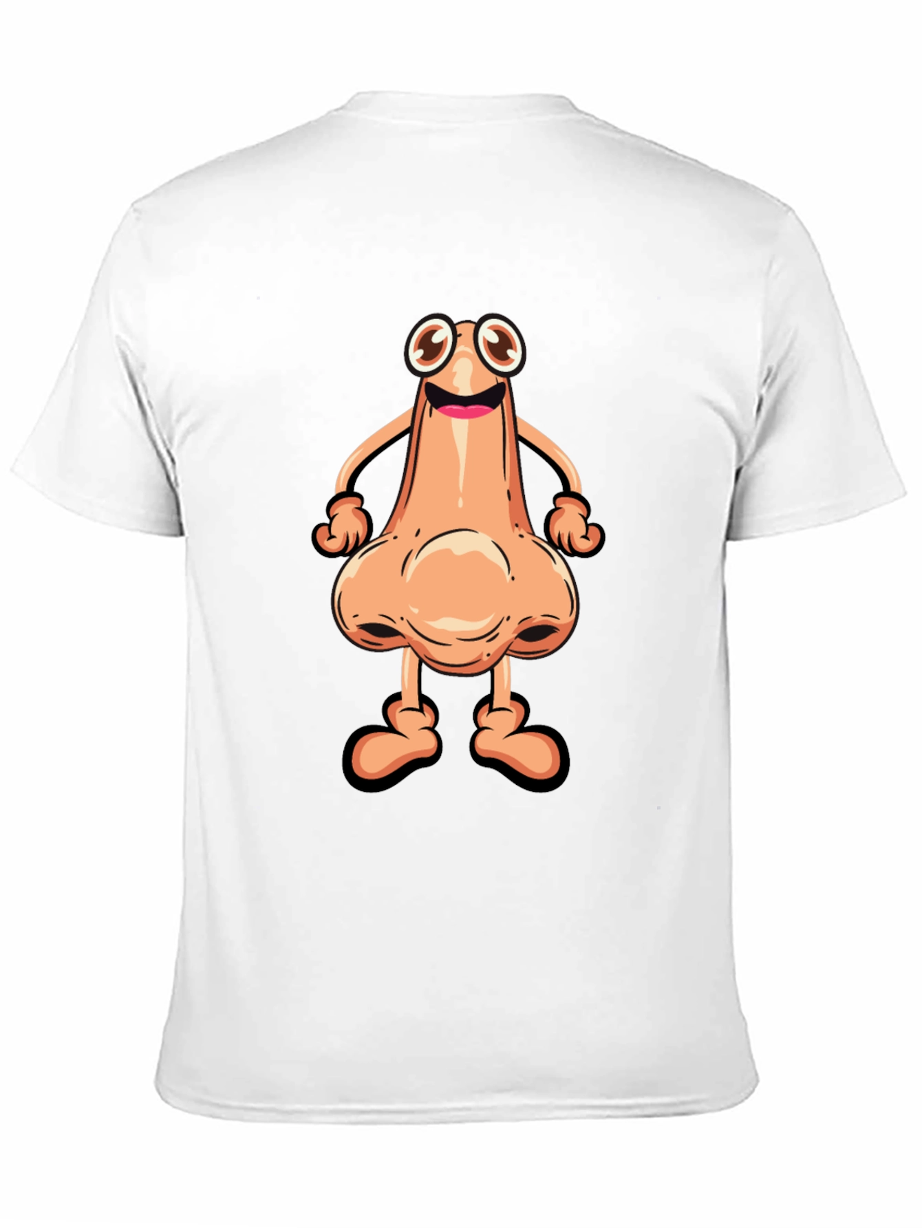 Funny Cartoon Nose Character Black T-Shirt