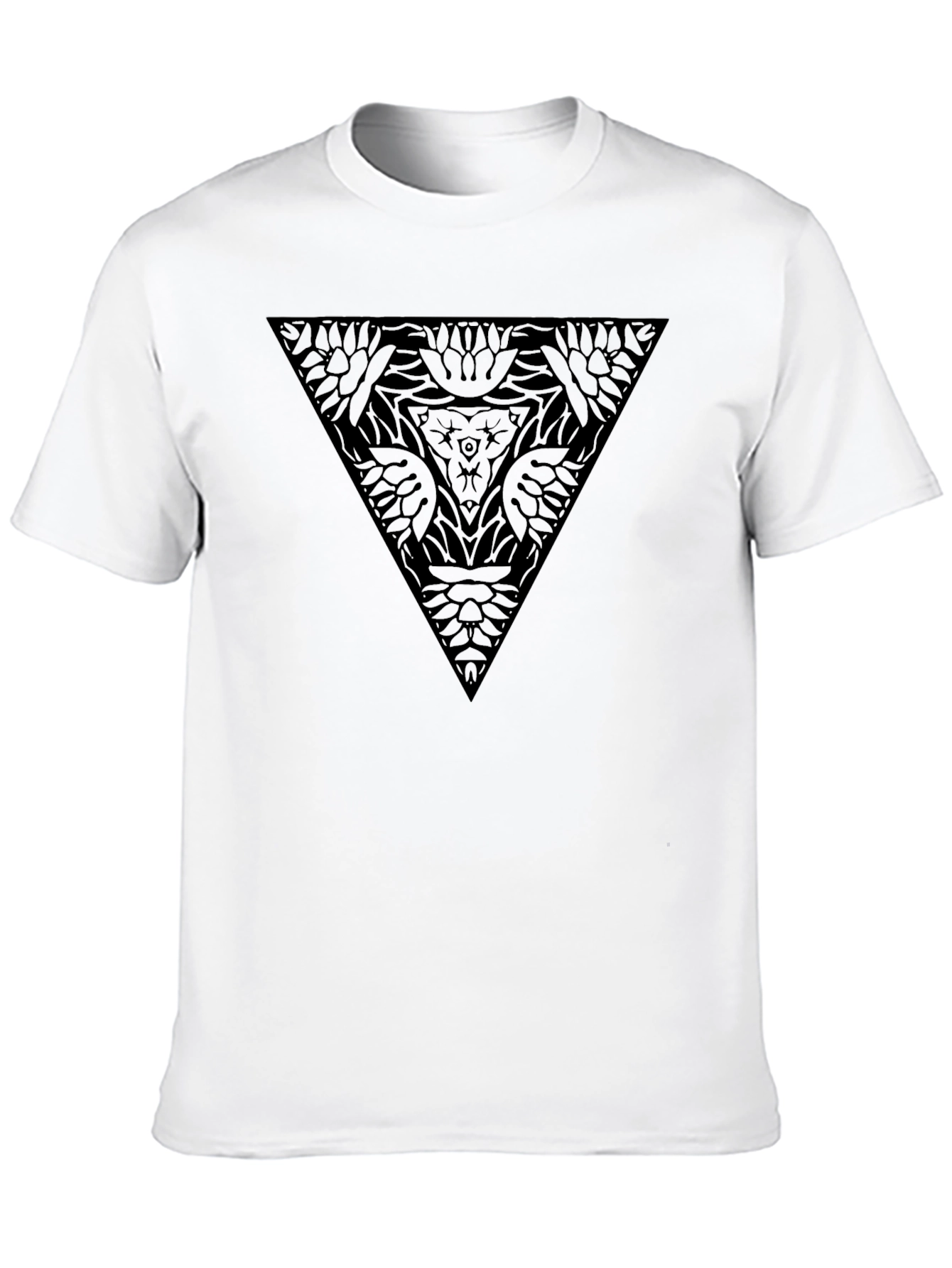 Geometric Triangle Graphic Tee - Modern Black T-Shirt