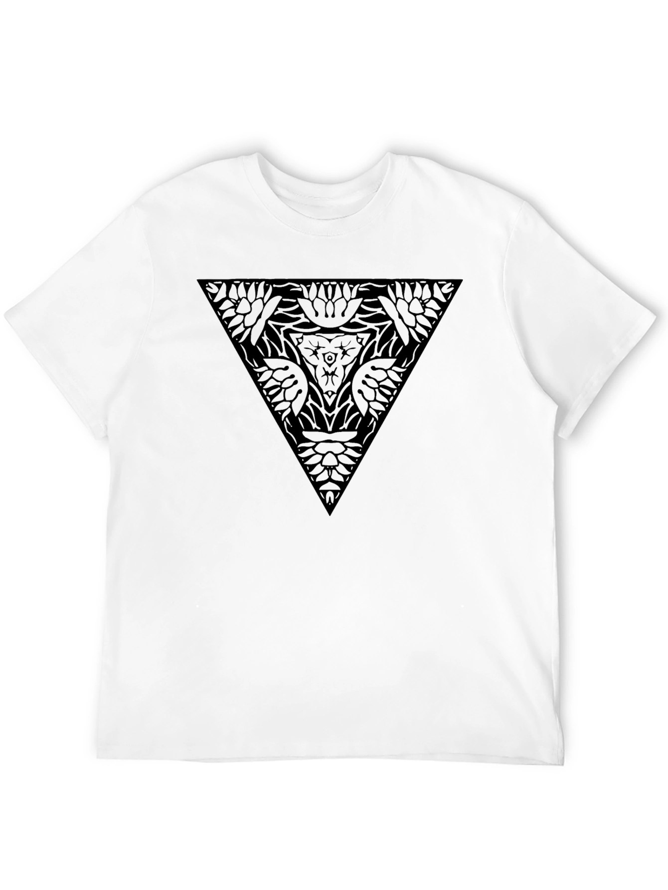 Geometric Triangle Graphic Tee - Modern Black T-Shirt