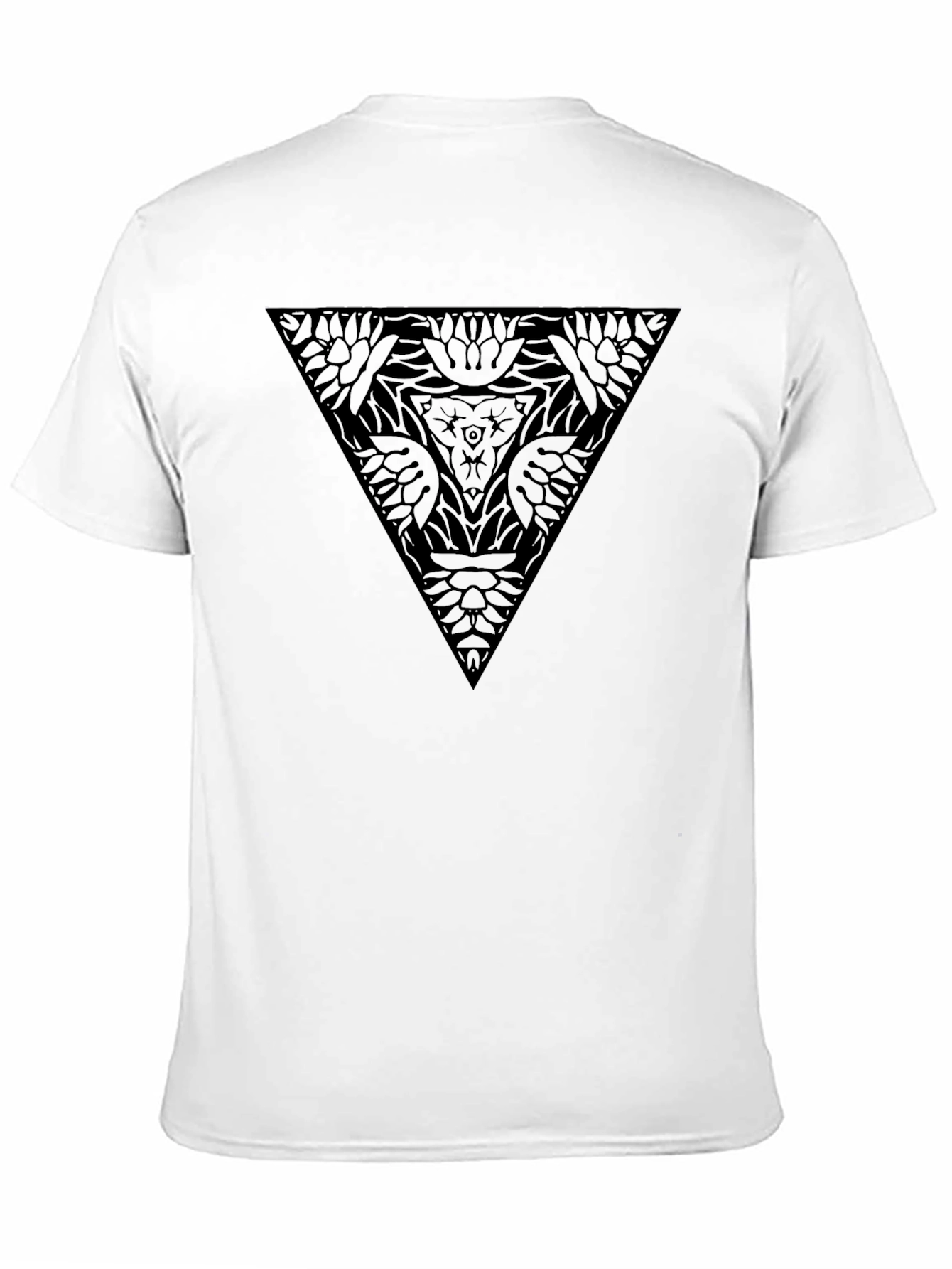 Geometric Triangle Graphic Tee - Modern Black T-Shirt