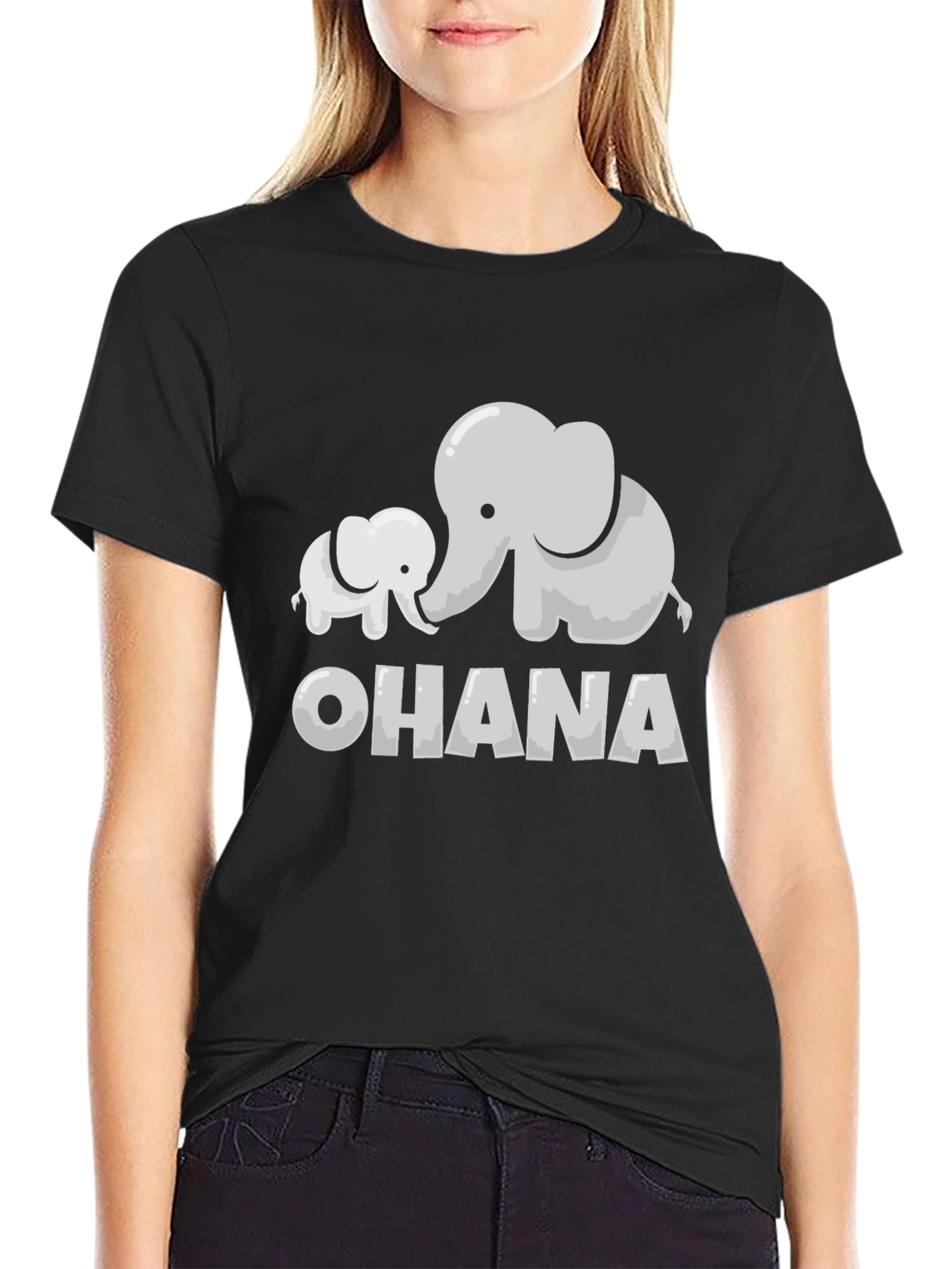 Ohana Elephant Graphic Tee - Black