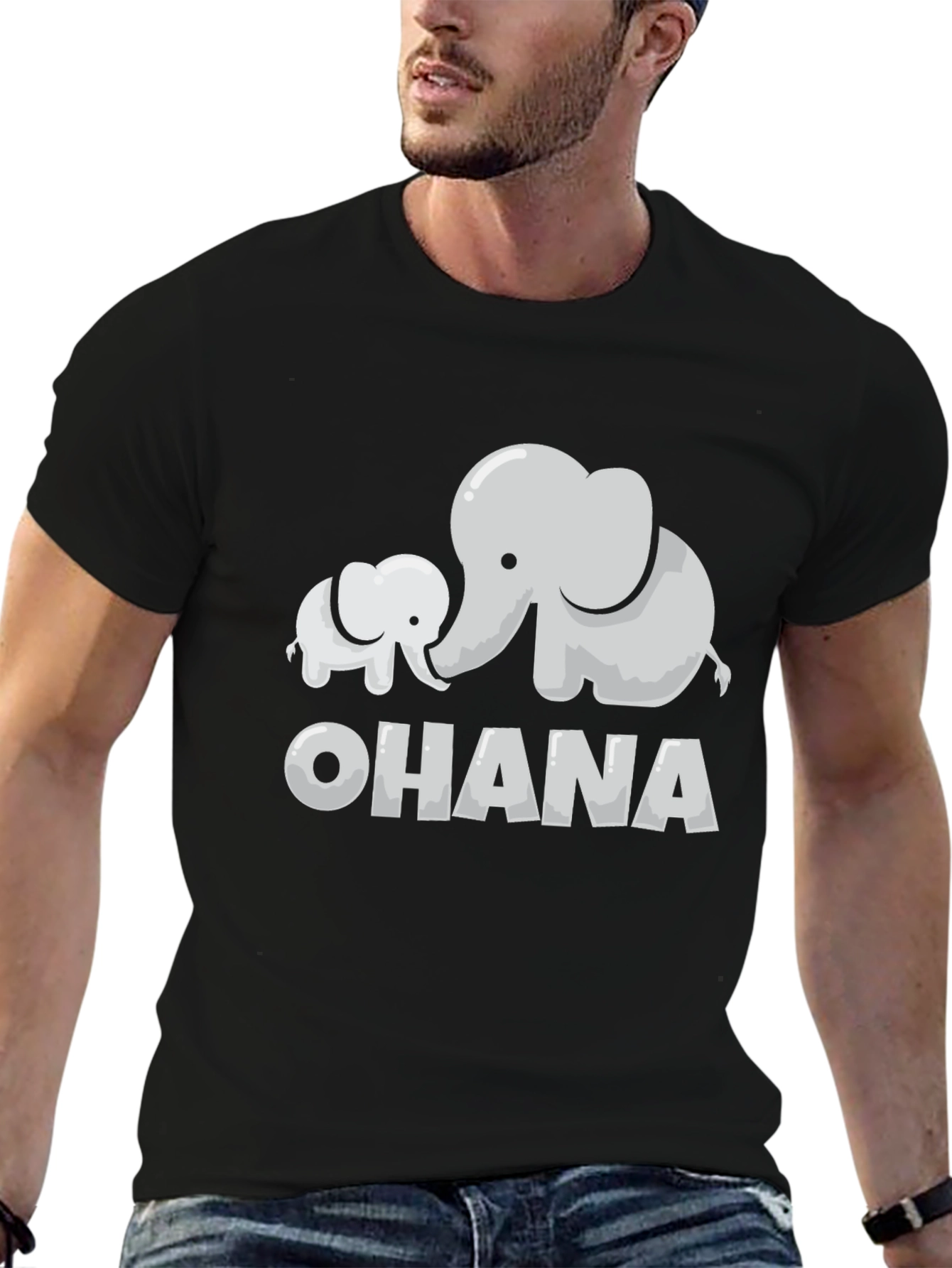 Ohana Elephant Graphic Tee - Black