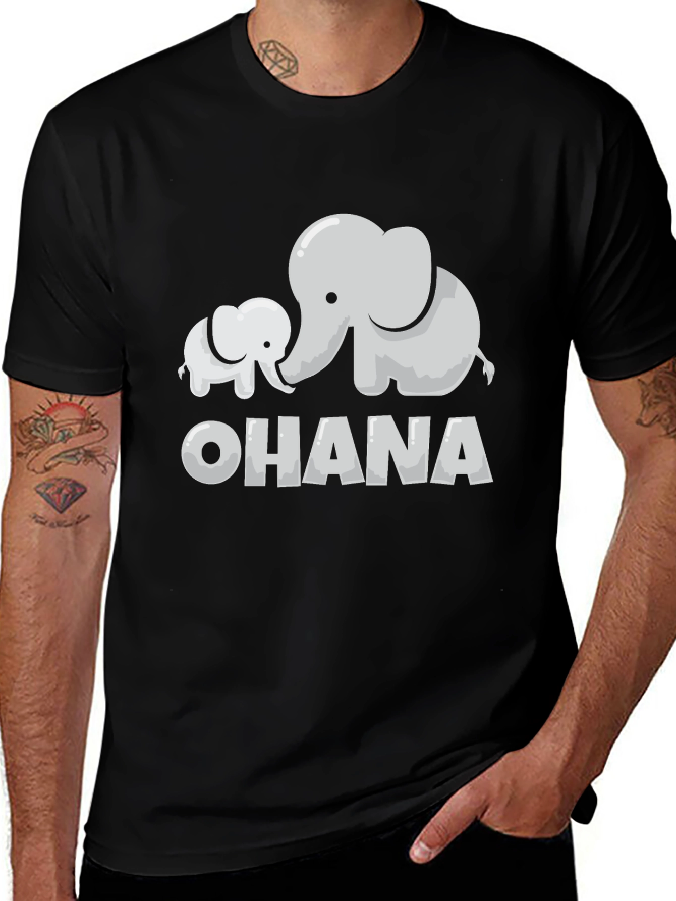 Ohana Elephant Graphic Tee - Black