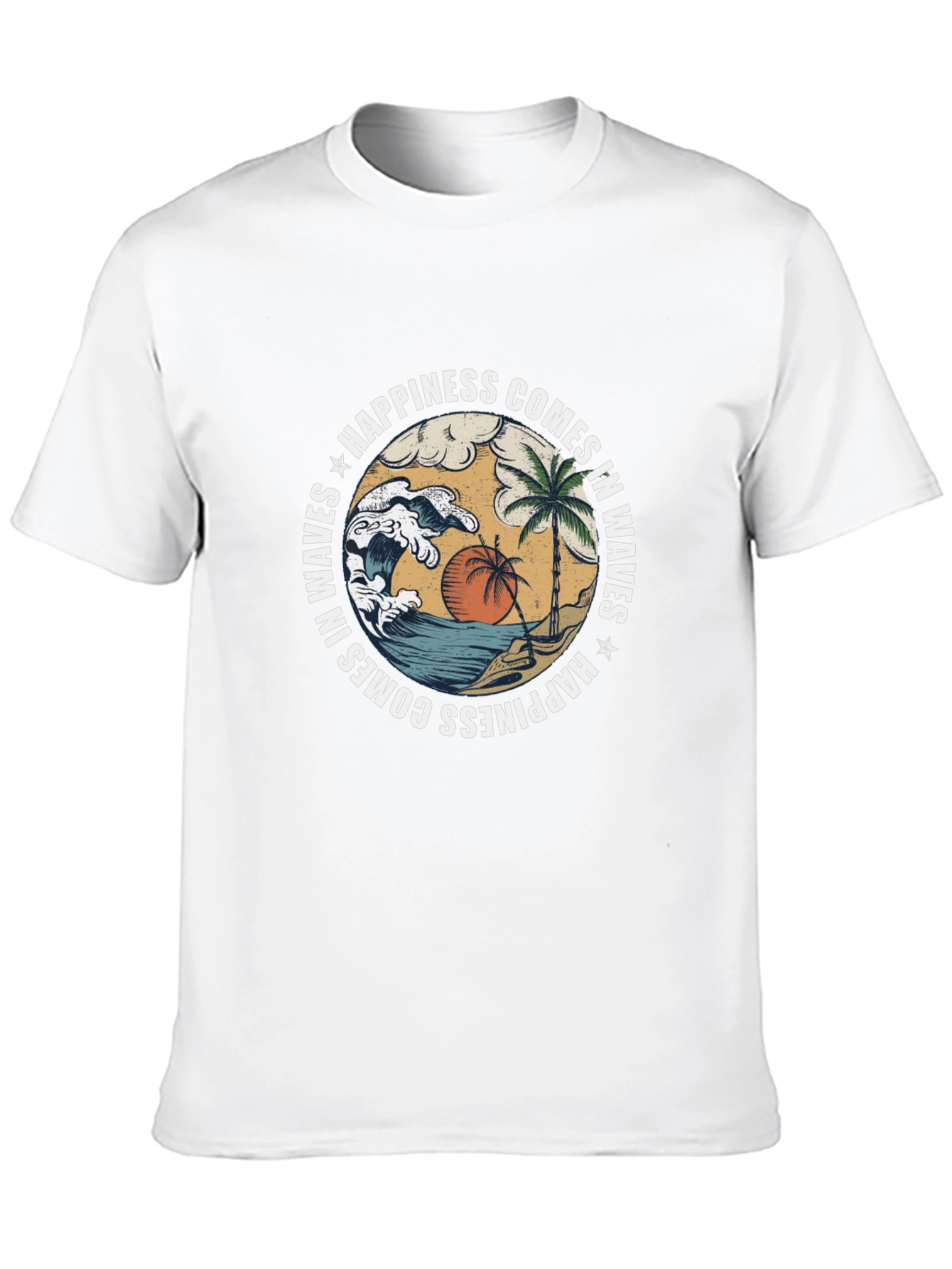 Happiness Comes in Waves Graphic T-Shirt