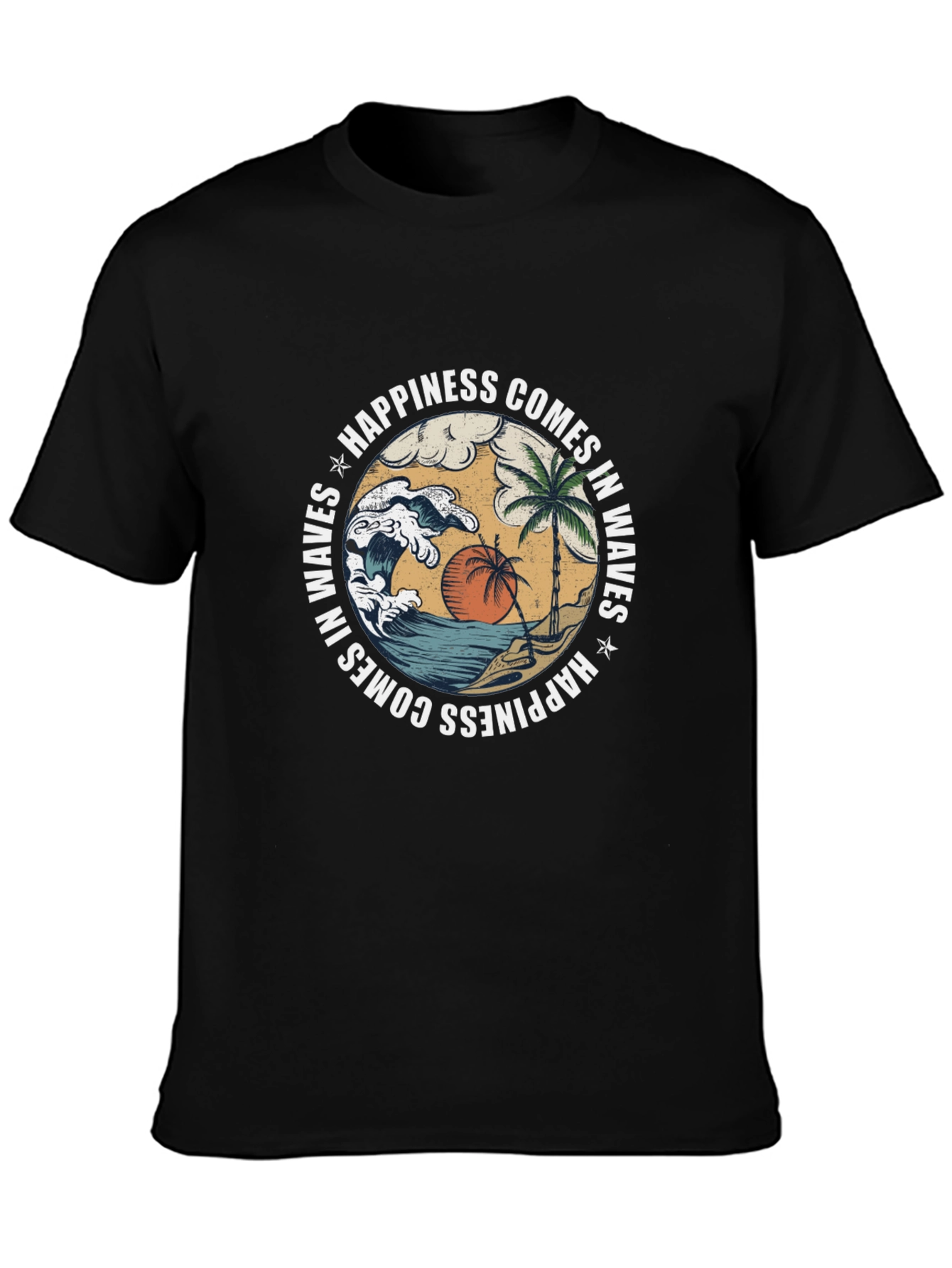 Happiness Comes in Waves Graphic T-Shirt