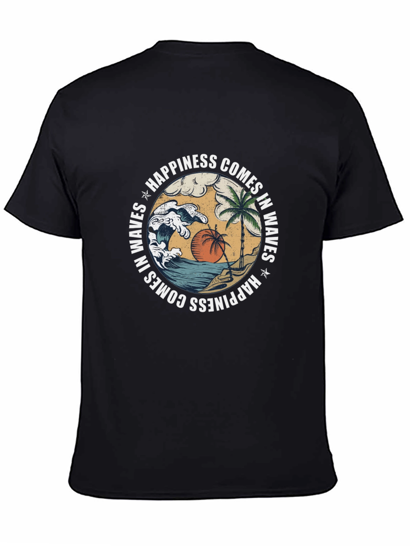Happiness Comes in Waves Graphic T-Shirt