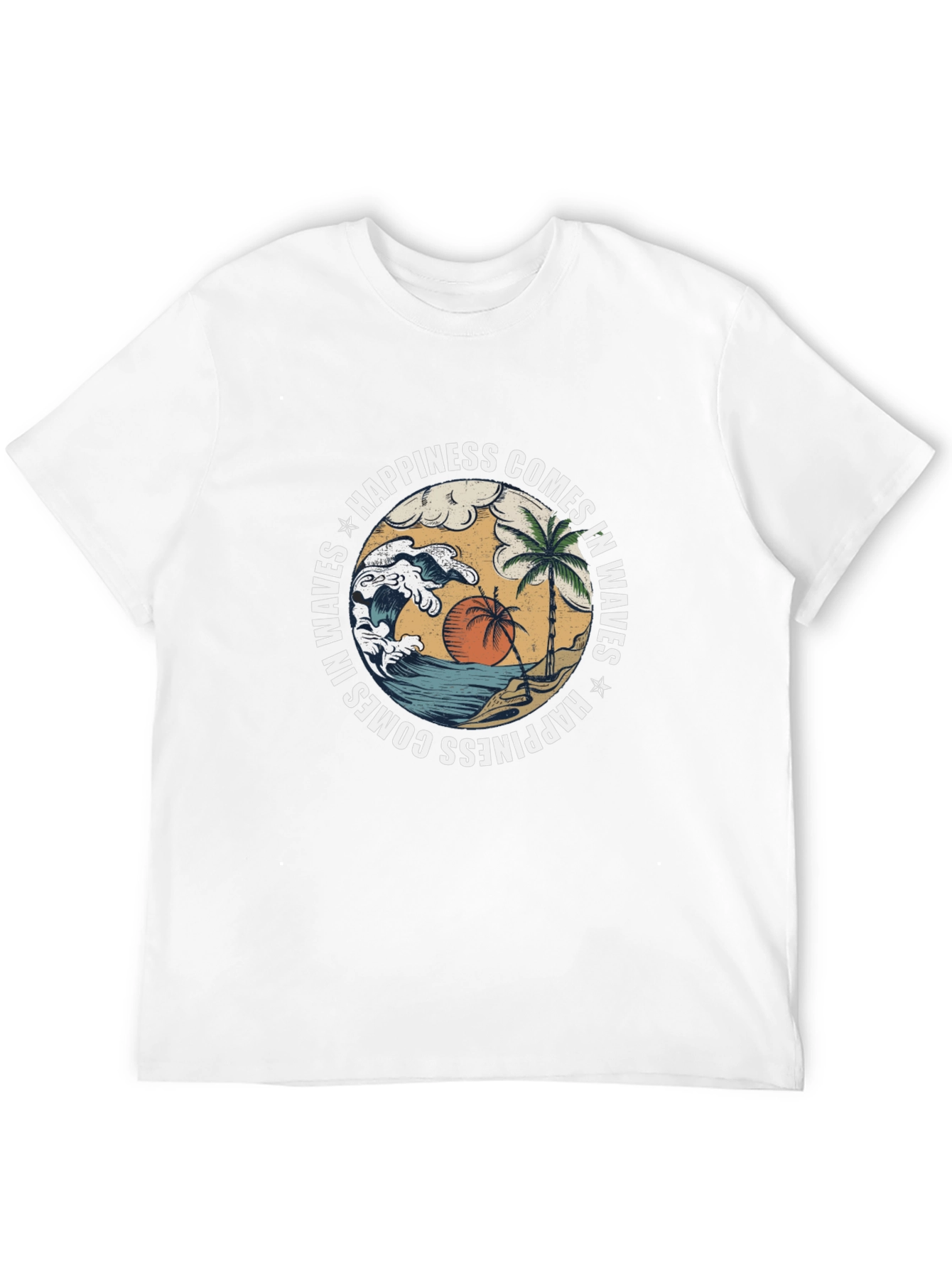 Happiness Comes in Waves Graphic T-Shirt