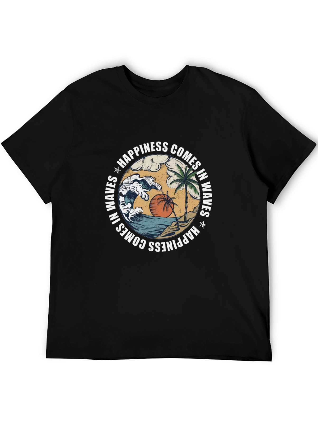 Happiness Comes in Waves Graphic T-Shirt