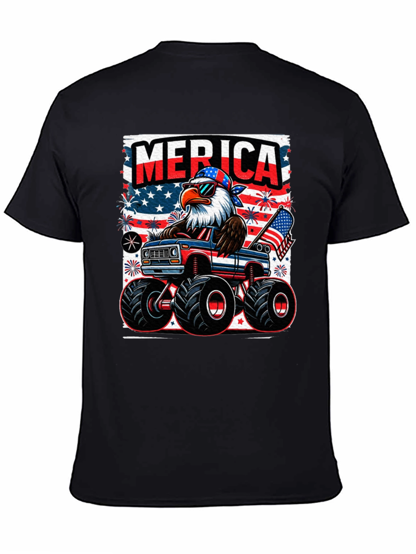 Patriotic Eagle Monster Truck T-Shirt