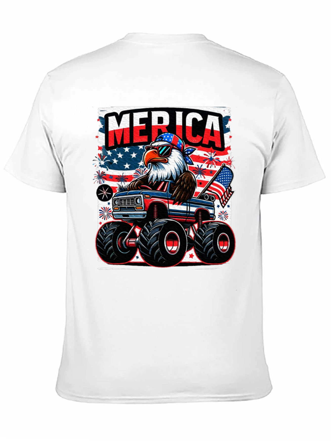 Patriotic Eagle Monster Truck T-Shirt