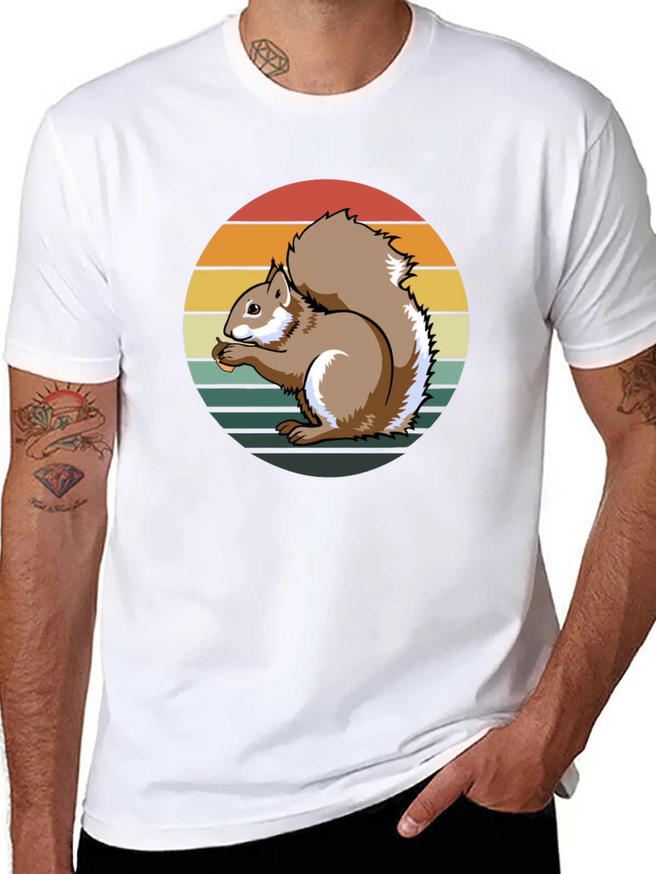 Squirrel Sunset Graphic Tee - Unique Nature Design