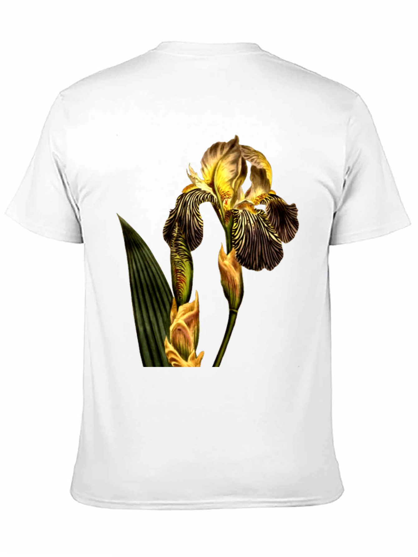 Floral Iris Graphic Print Black T-Shirt