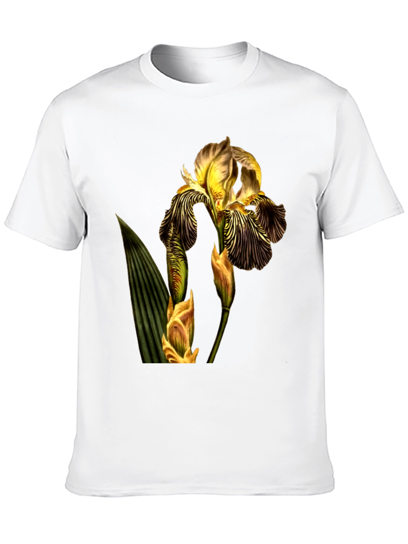 Floral Iris Graphic Print Black T-Shirt