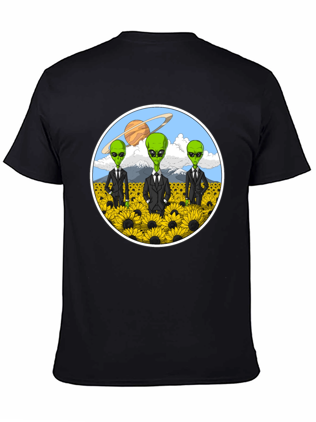 Alien Sunflower Field Graphic T-Shirt
