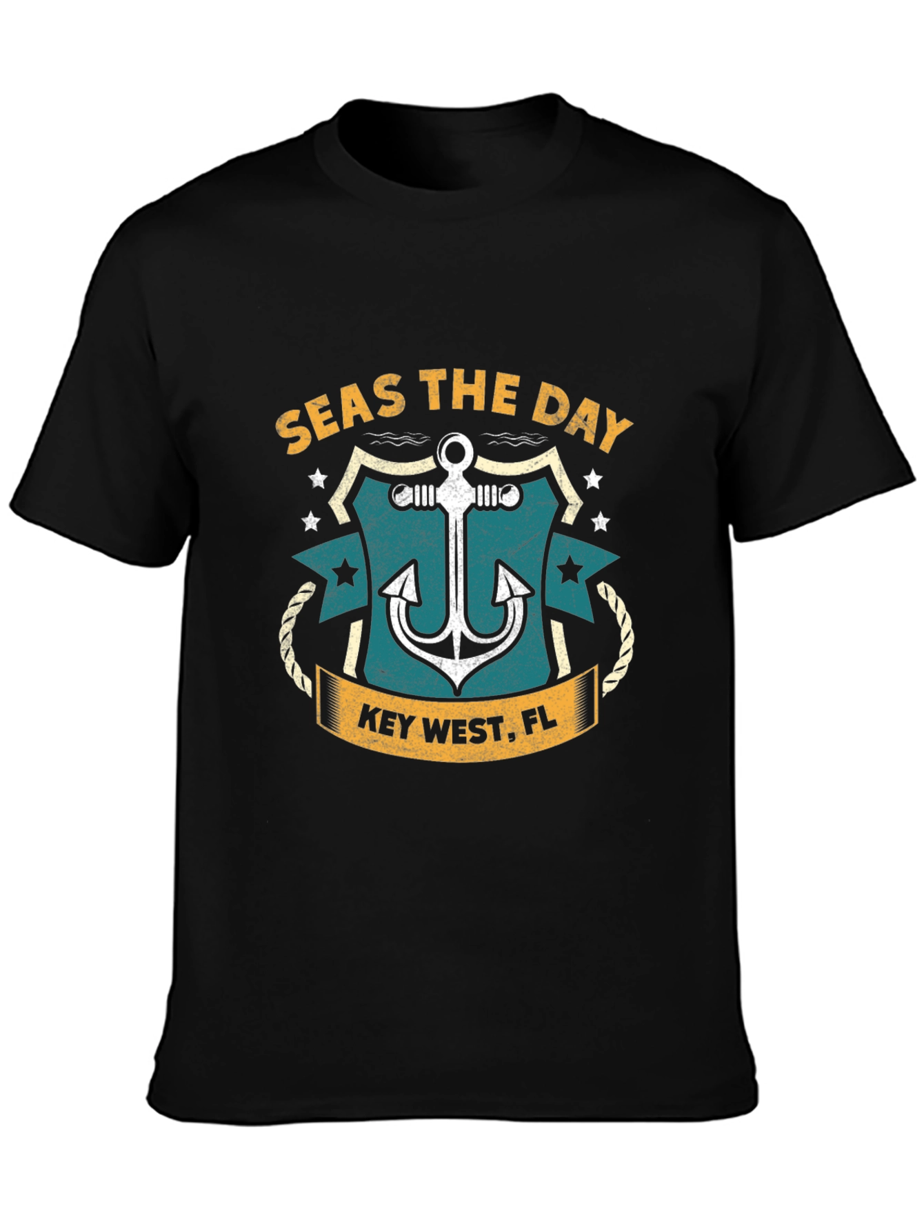 Seas The Day Anchor Graphic T-Shirt