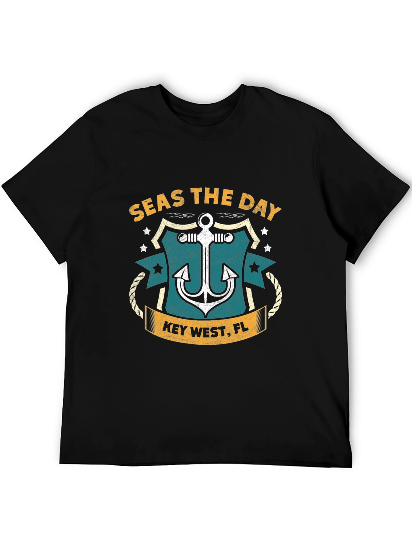 Seas The Day Anchor Graphic T-Shirt