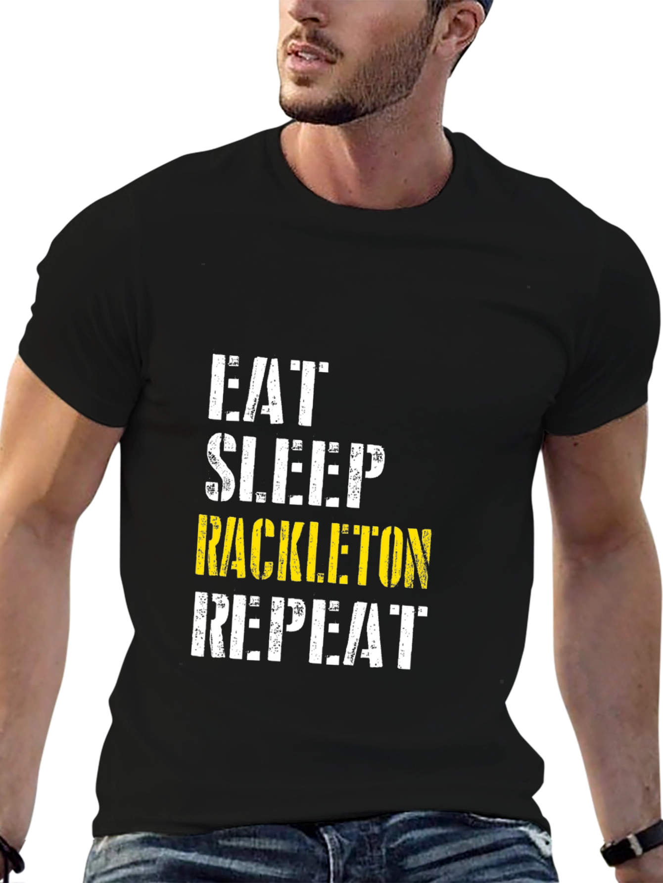 Eat Sleep Rackleton Repeat Graphic Tee