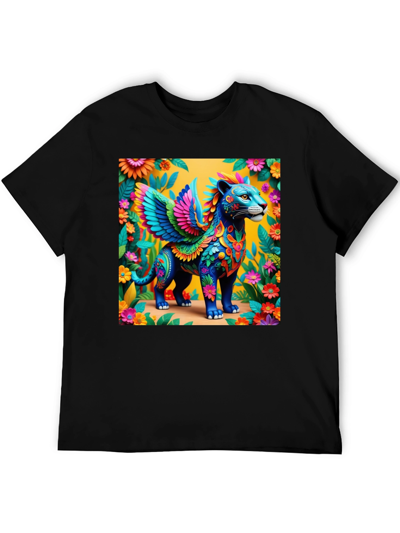 Fantasy Winged Cat Graphic Tee