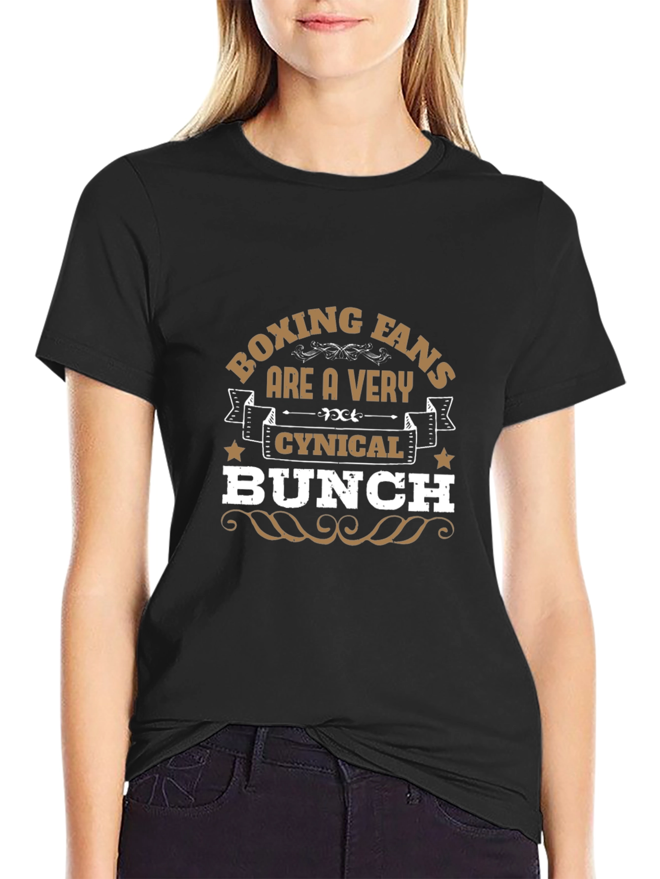 Boxing Fans Cynical Bunch Black T-Shirt