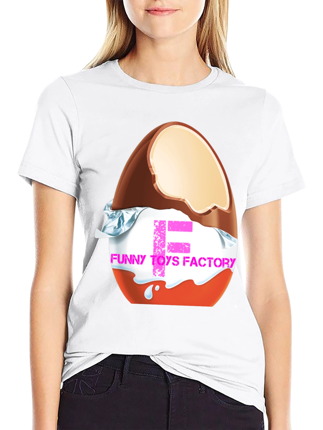Funny Toys Factory T-Shirt - Chocolate Egg Design