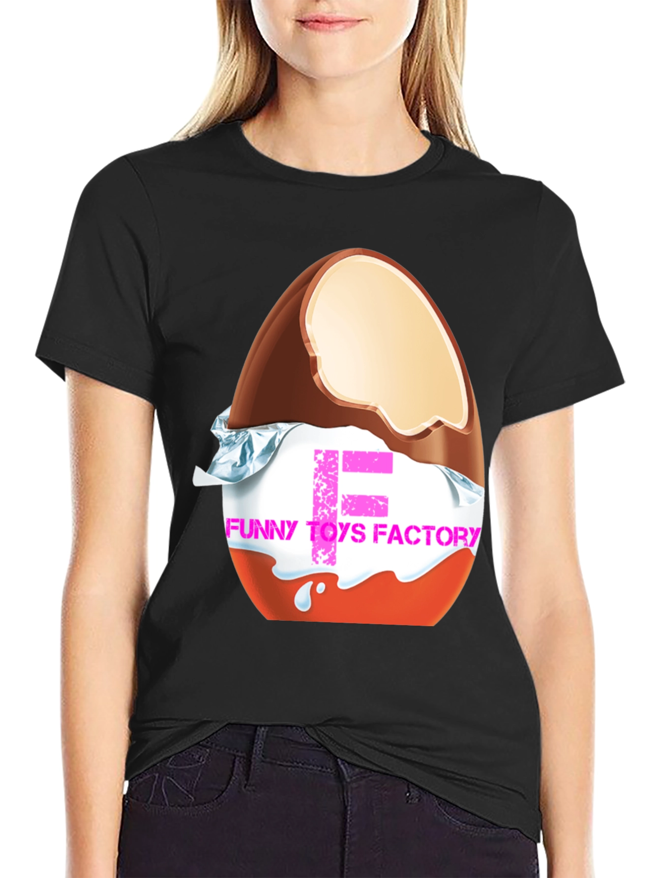 Funny Toys Factory T-Shirt - Chocolate Egg Design