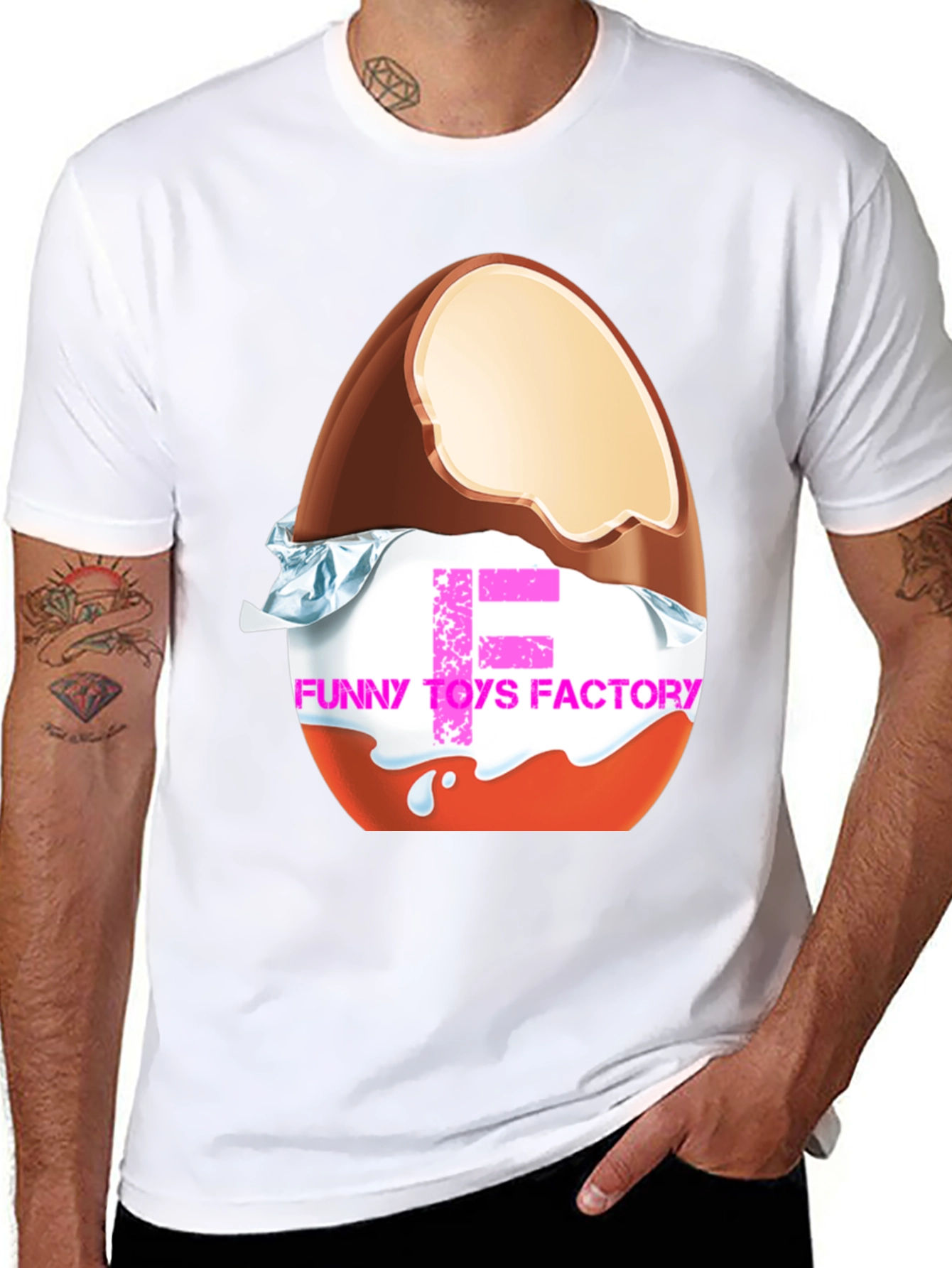 Funny Toys Factory T-Shirt - Chocolate Egg Design
