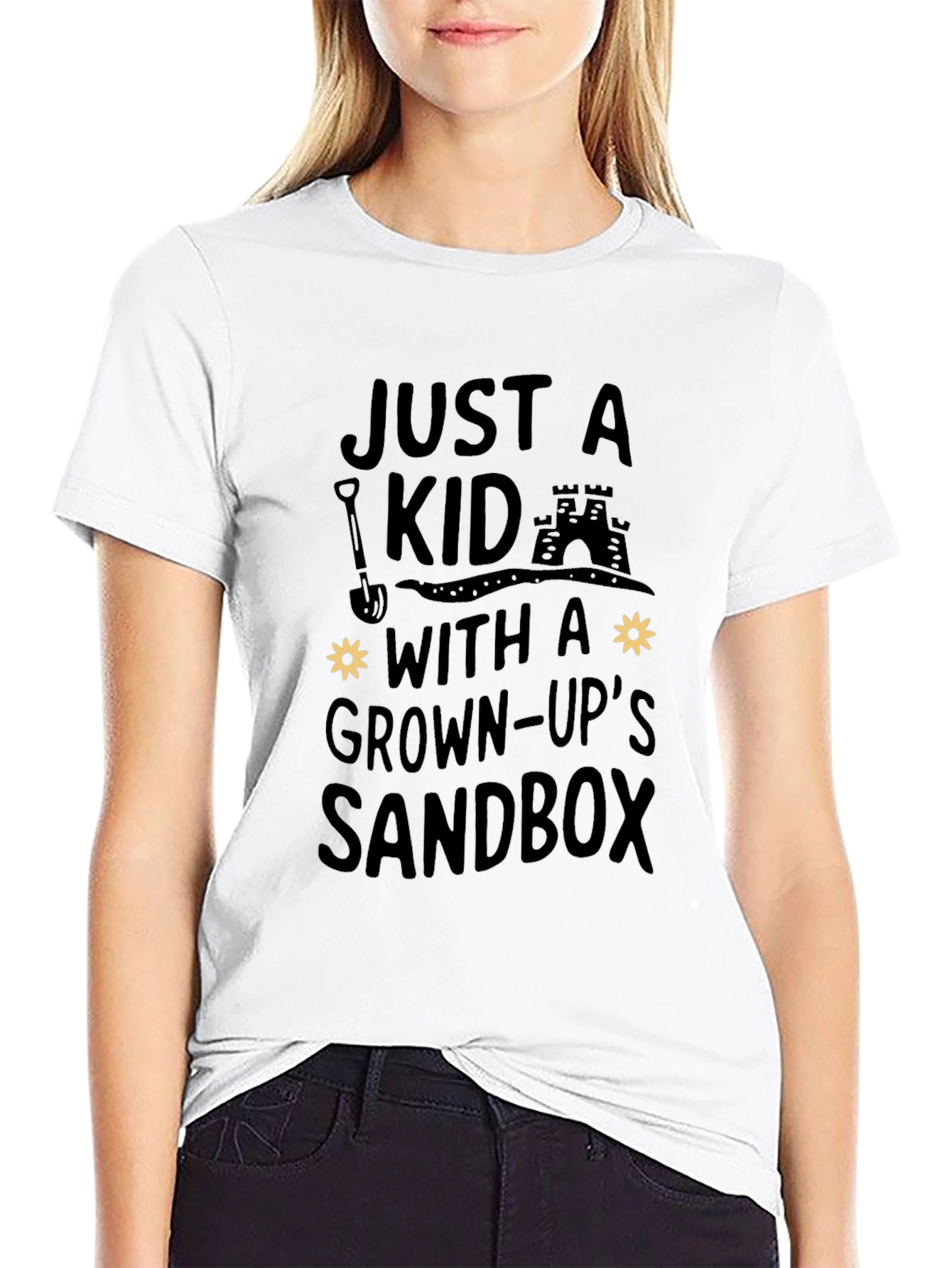 Just A Kid With A Grown-Ups Sandbox Black T-Shirt